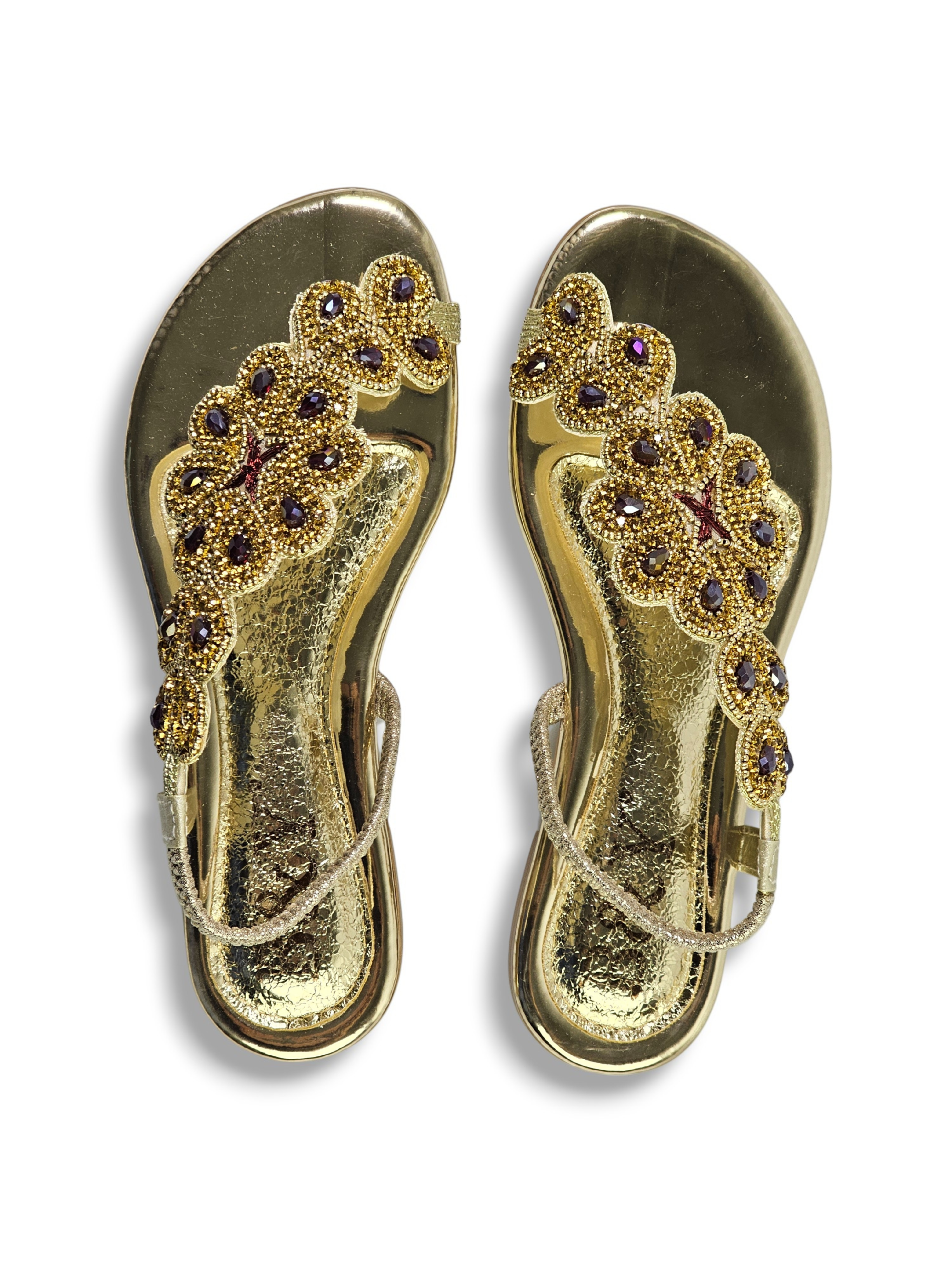 Sandália 1013 Dourado Sem Salto