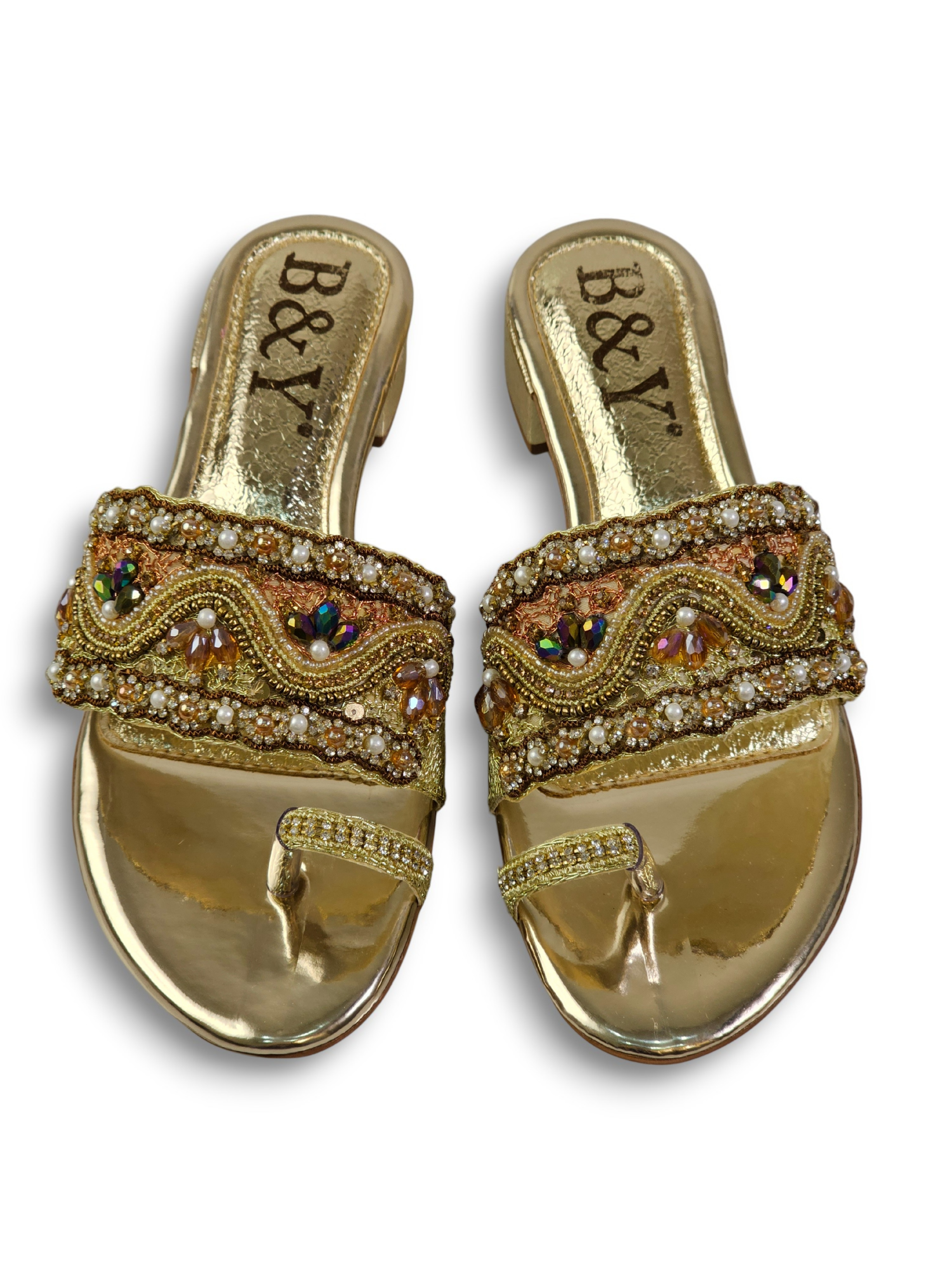 Tamanco 9443 Dourado Salto Bloco