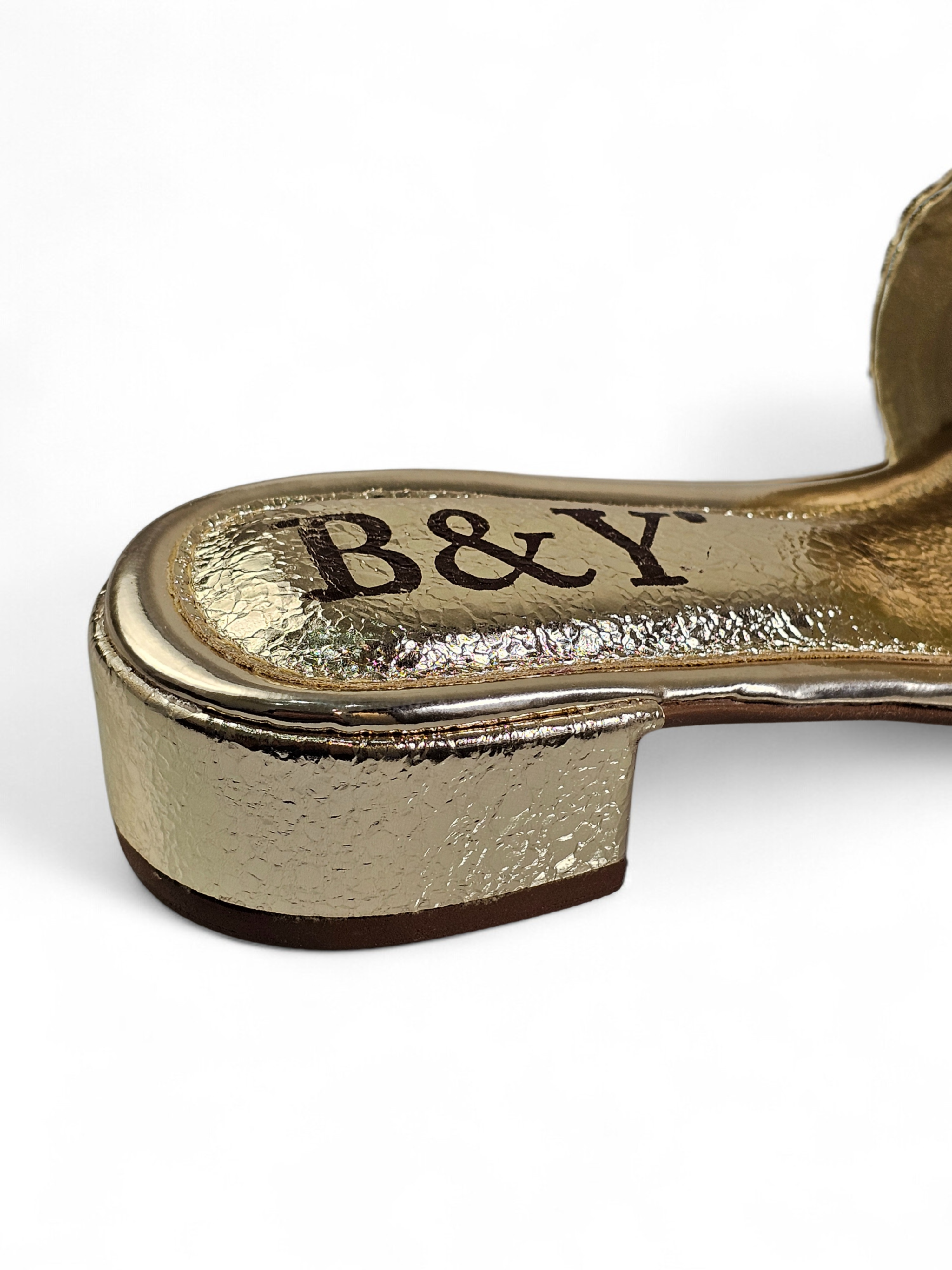 Tamanco 9443 Dourado Salto Bloco