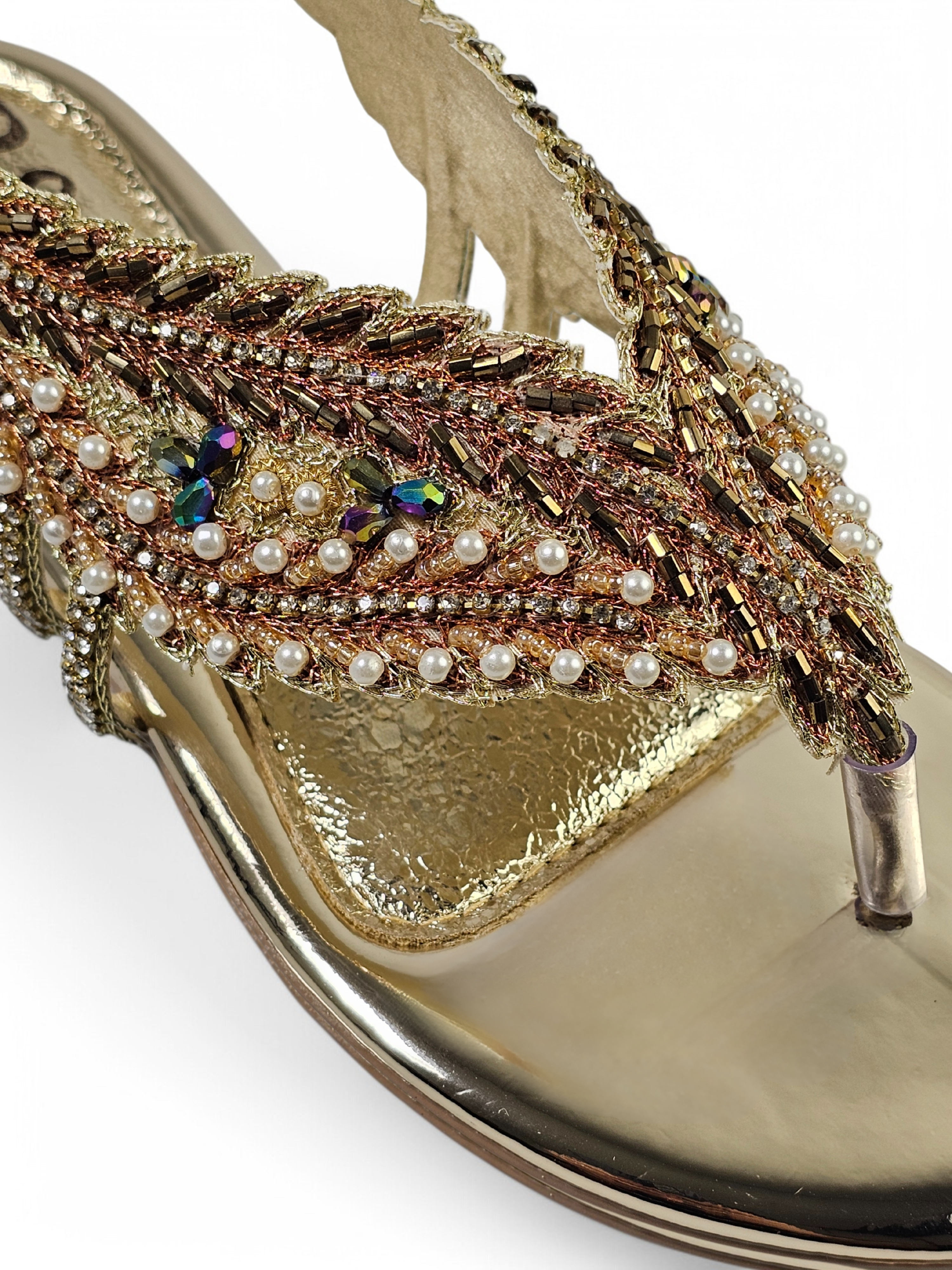 Sandália 9746 Dourado Salto Bloco