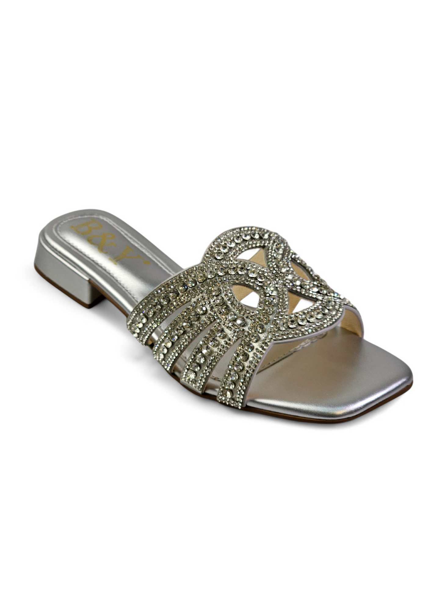 Tamanco 1219 Prata Com Salto Bloco 3cm