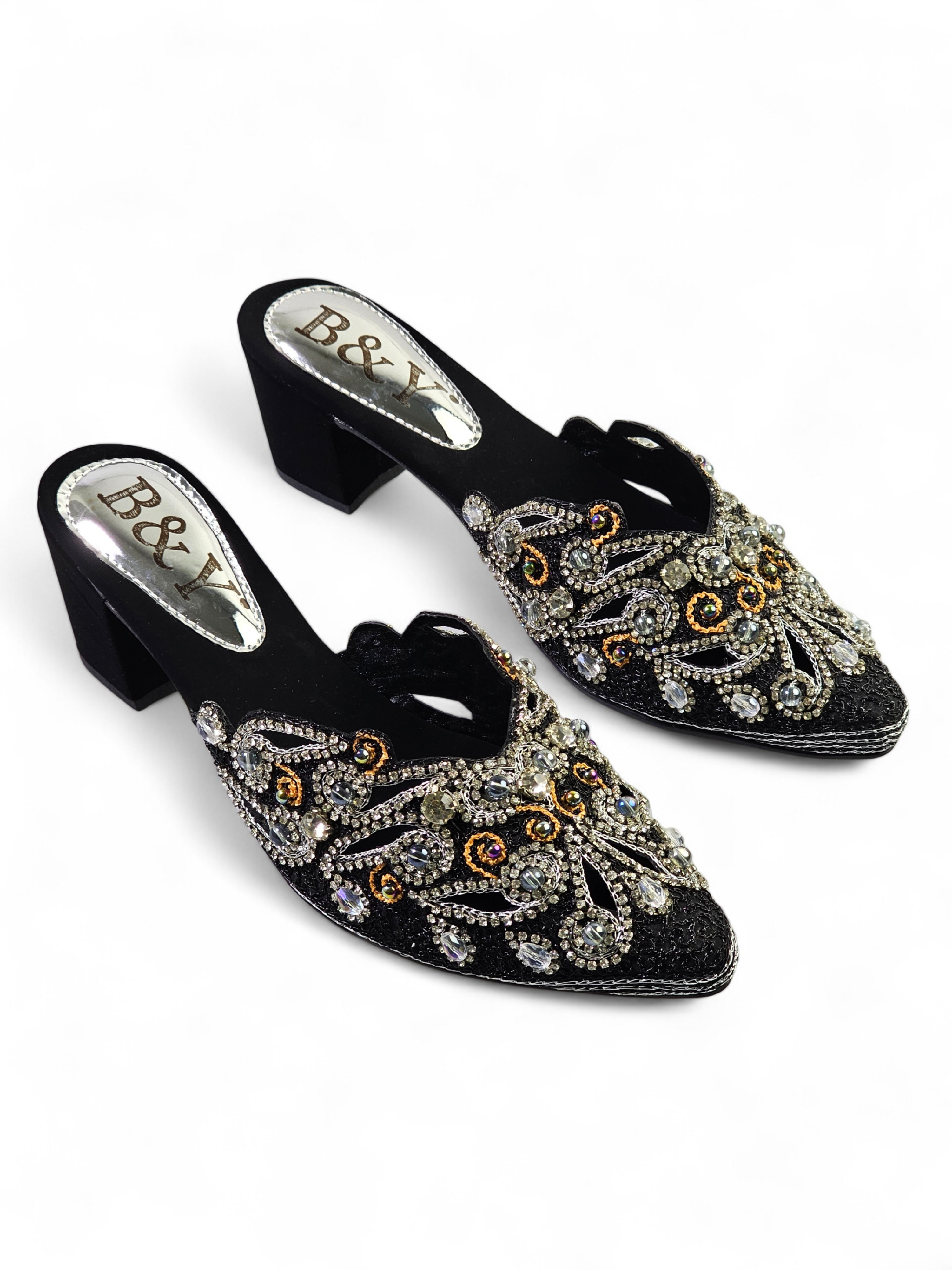 Mule 9697 Preto Azul Salto Médio