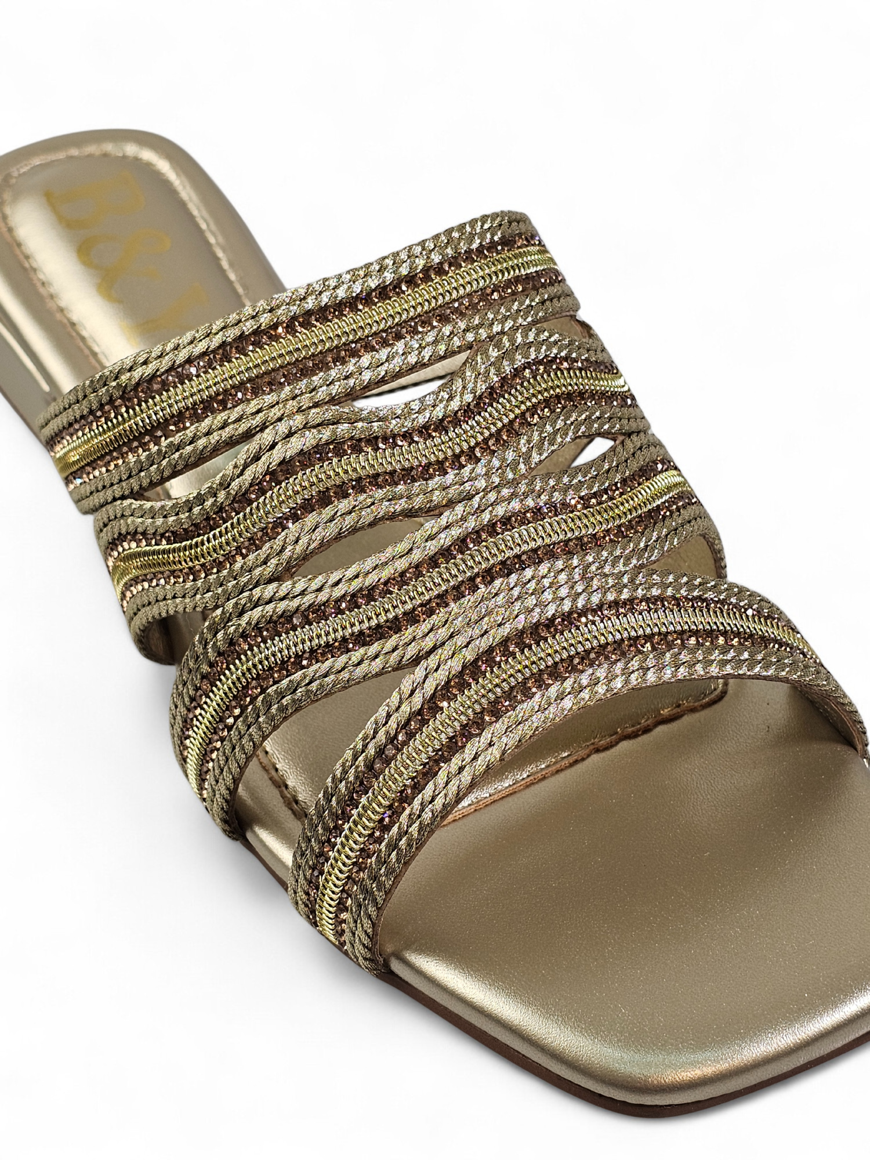 Tamanco 1236 Dourado Salto Baixo