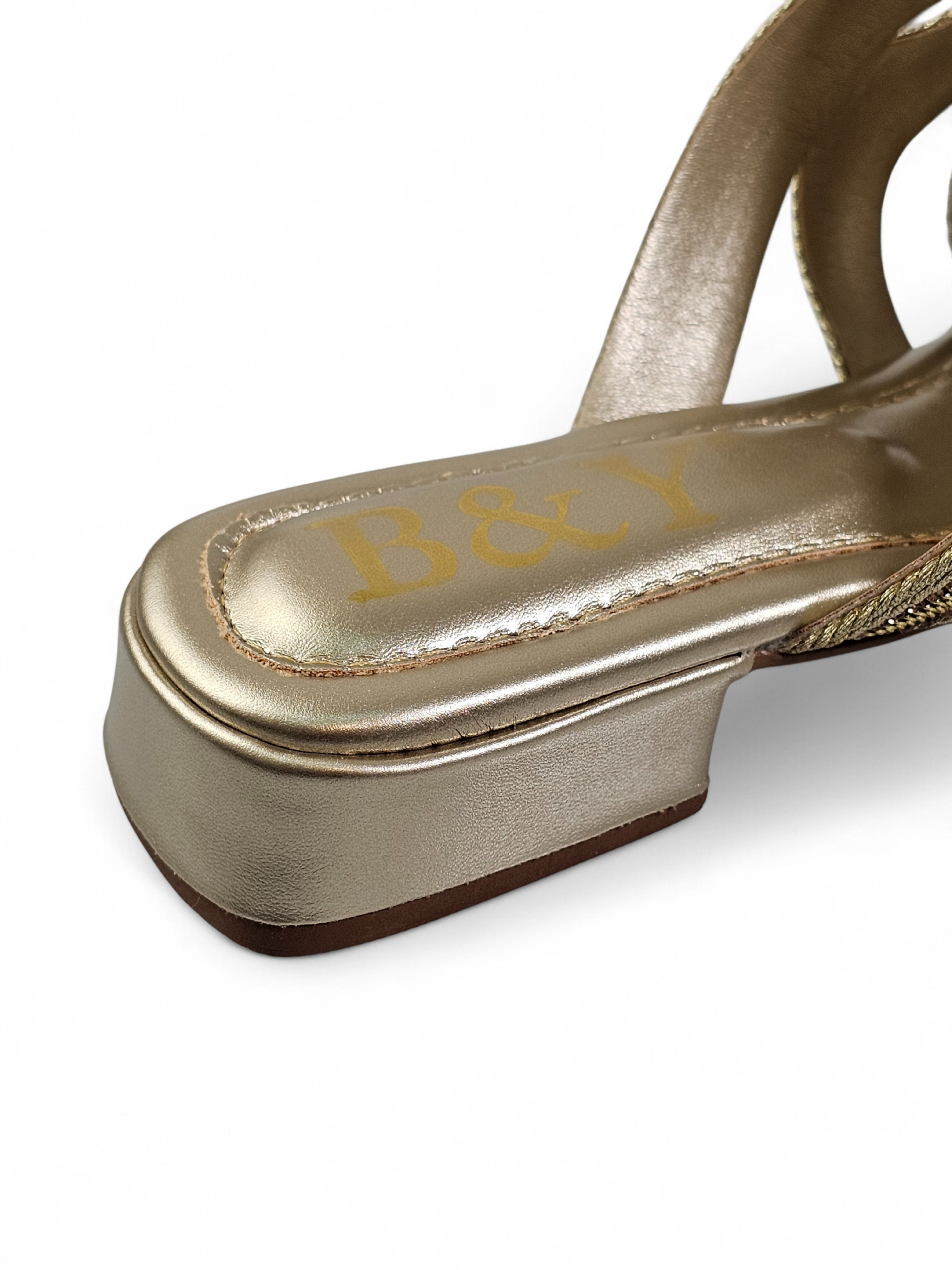 Tamanco 1236 Dourado Salto Baixo