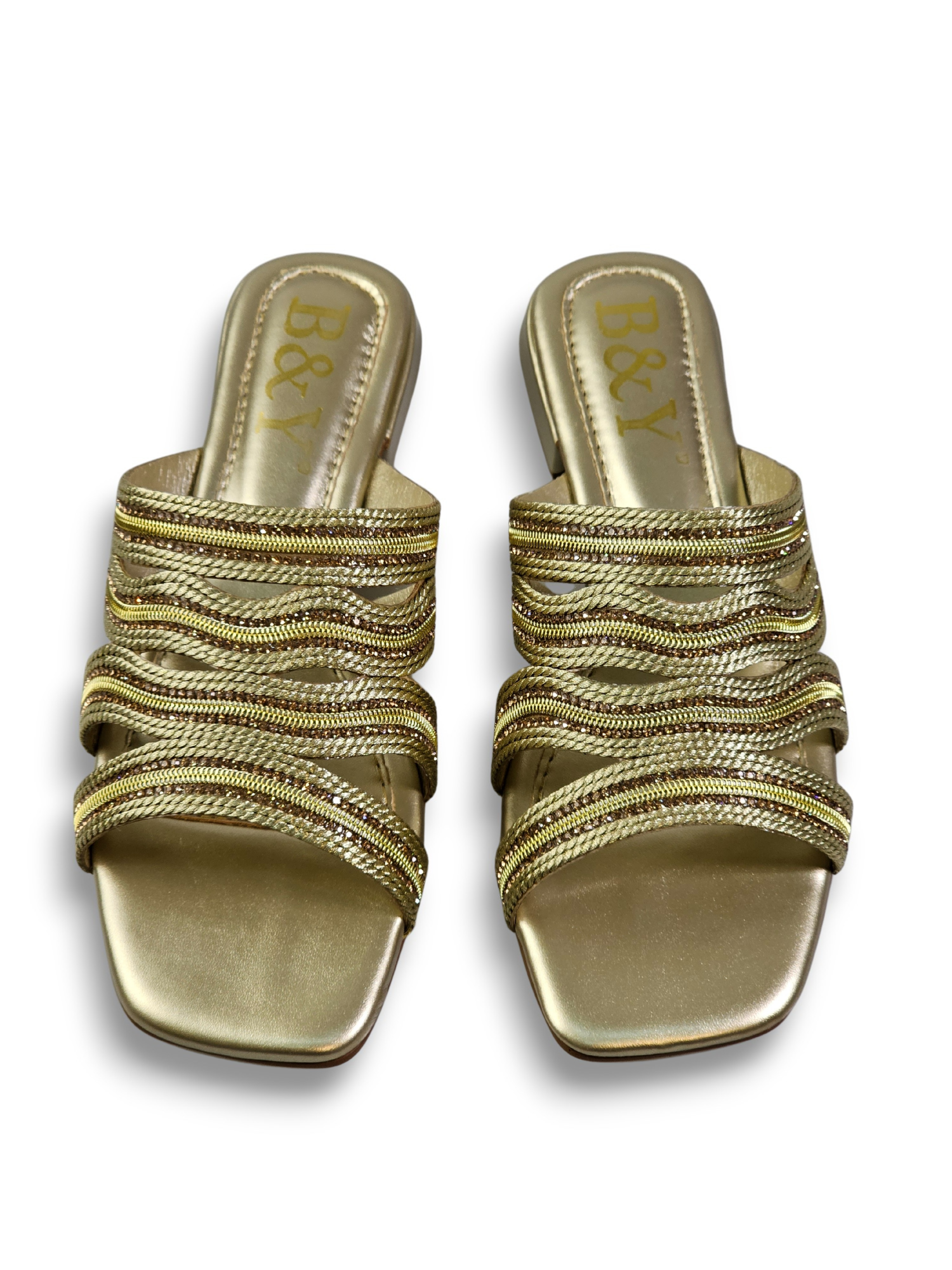 Tamanco 1236 Dourado Salto Baixo