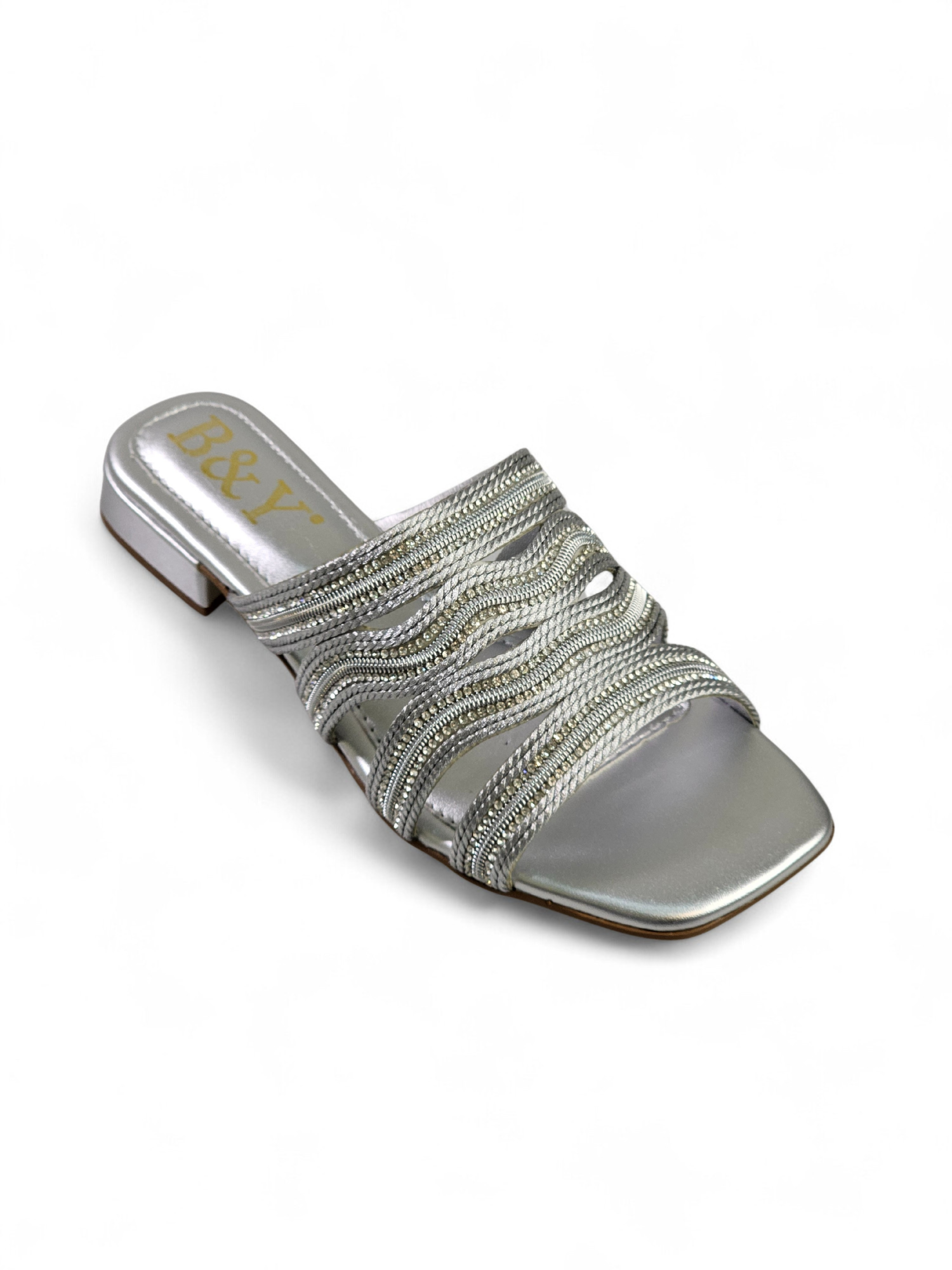 Tamanco 1236 Prata Salto Baixo