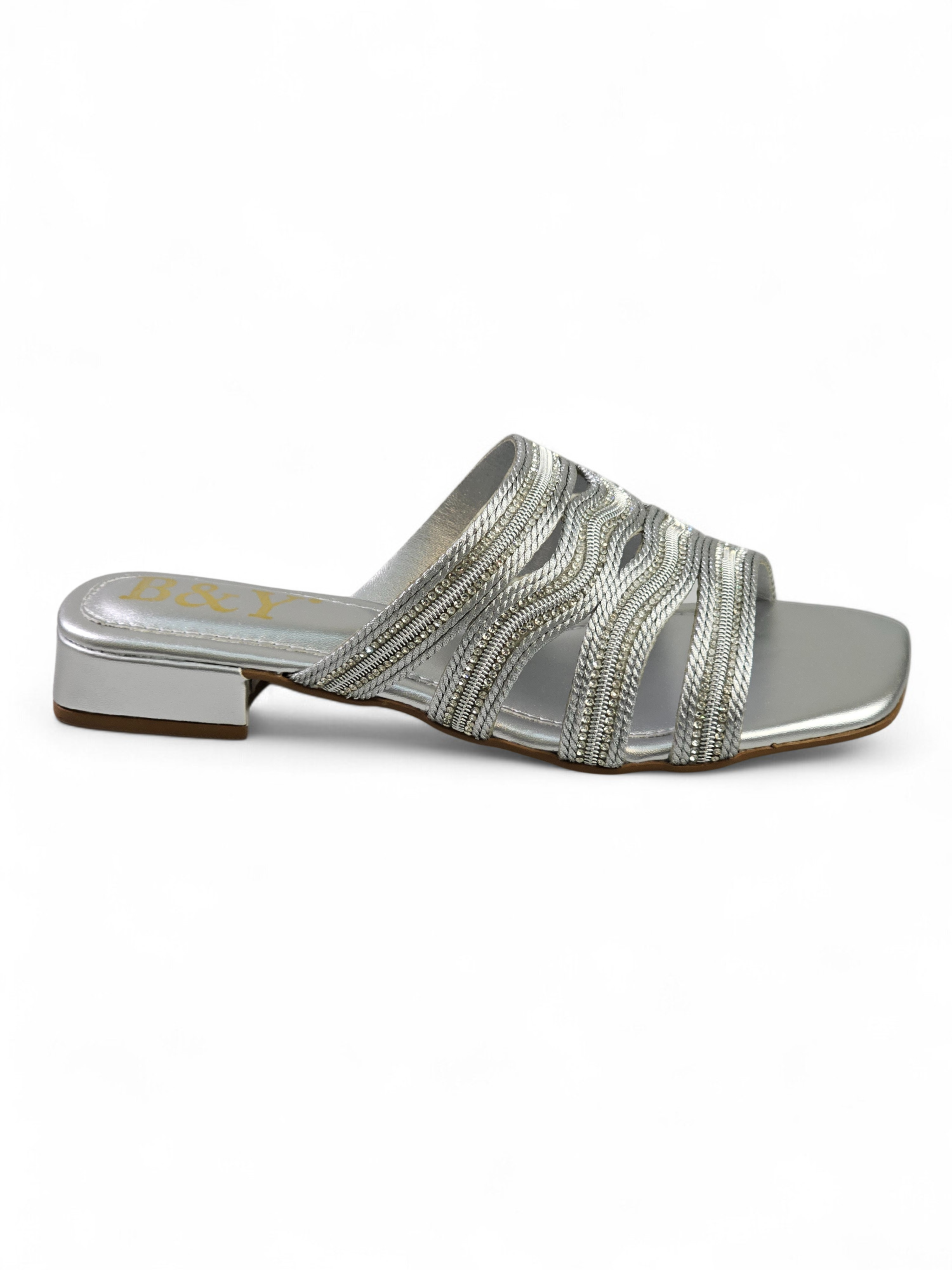 Tamanco 1236 Prata Salto Baixo