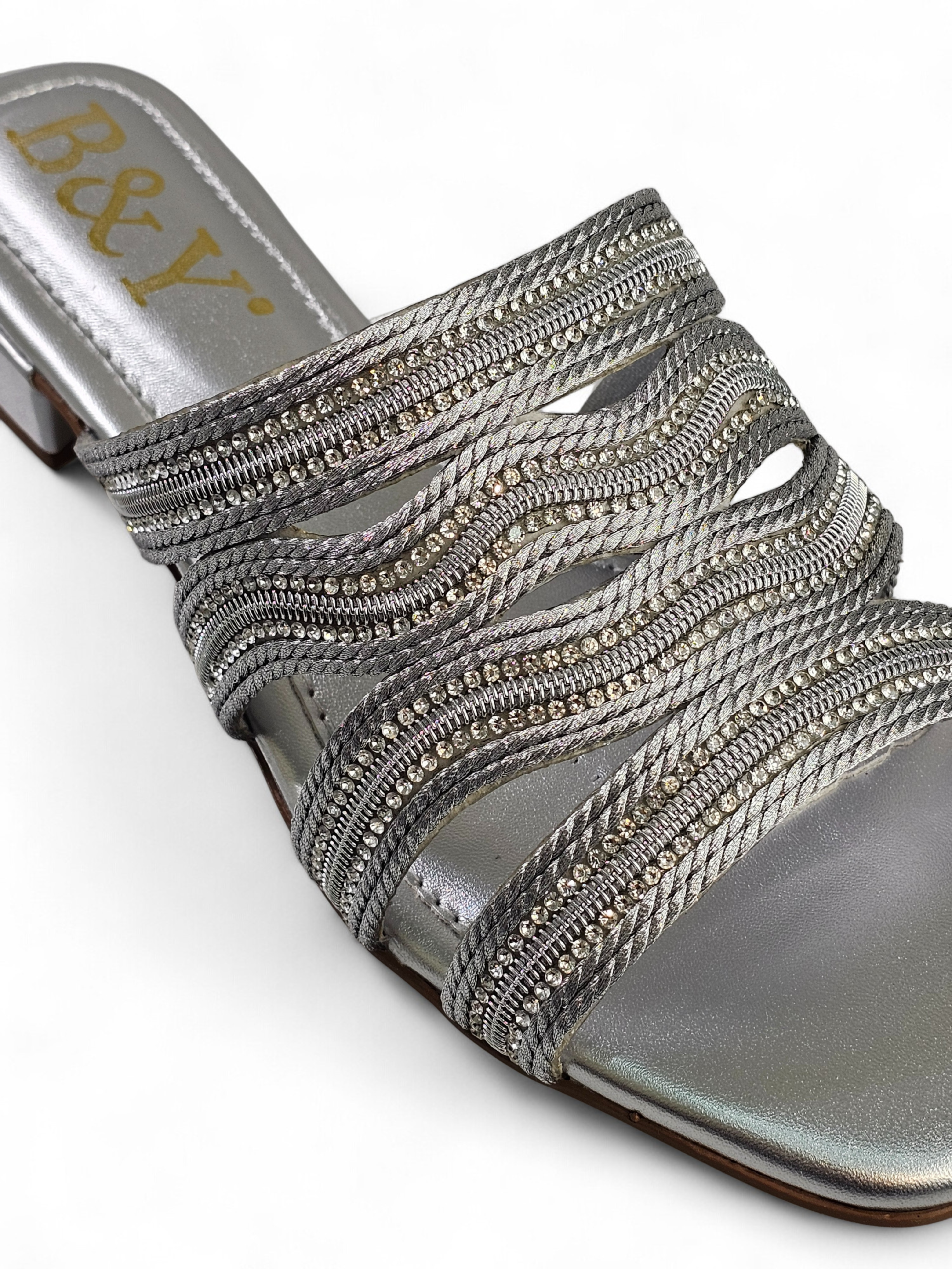 Tamanco 1236 Prata Salto Baixo