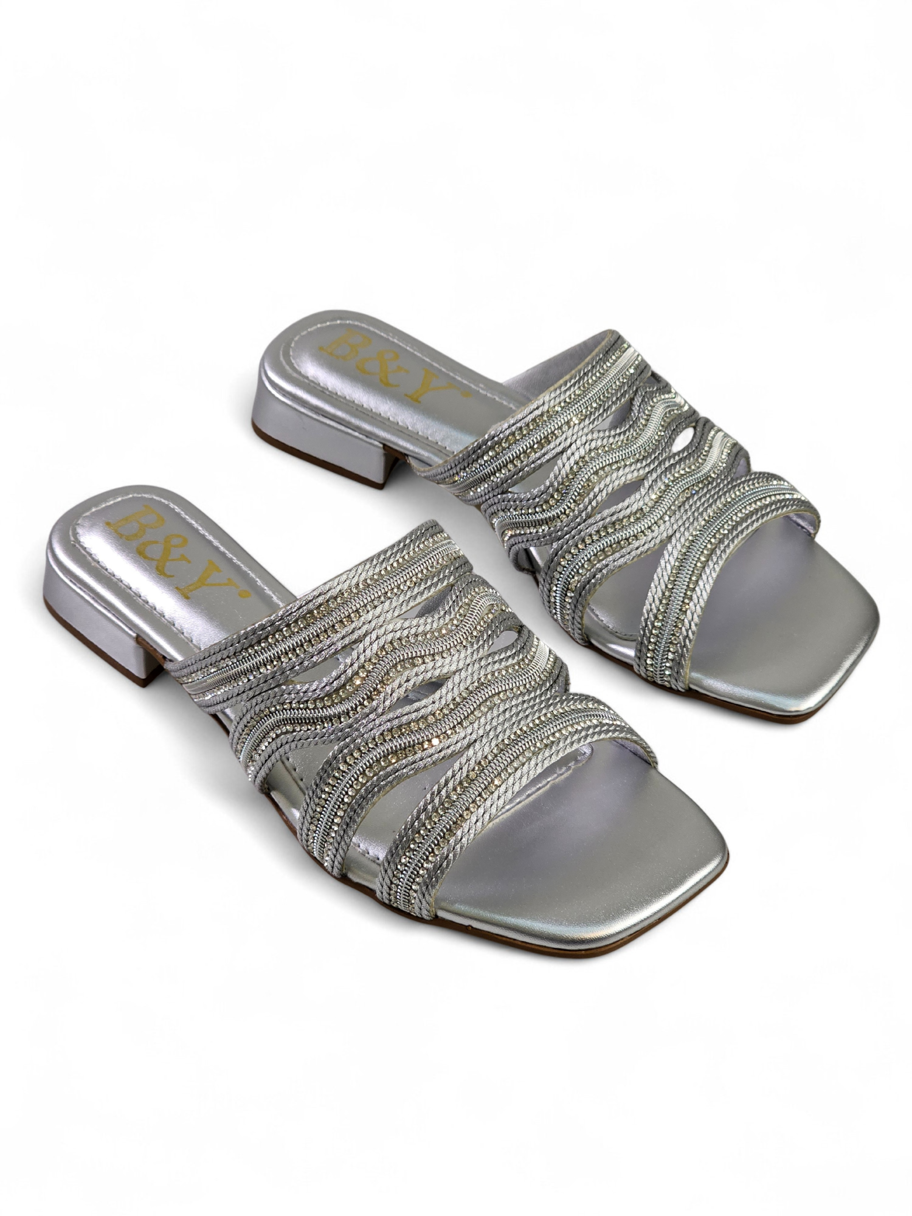 Tamanco 1236 Prata Salto Baixo