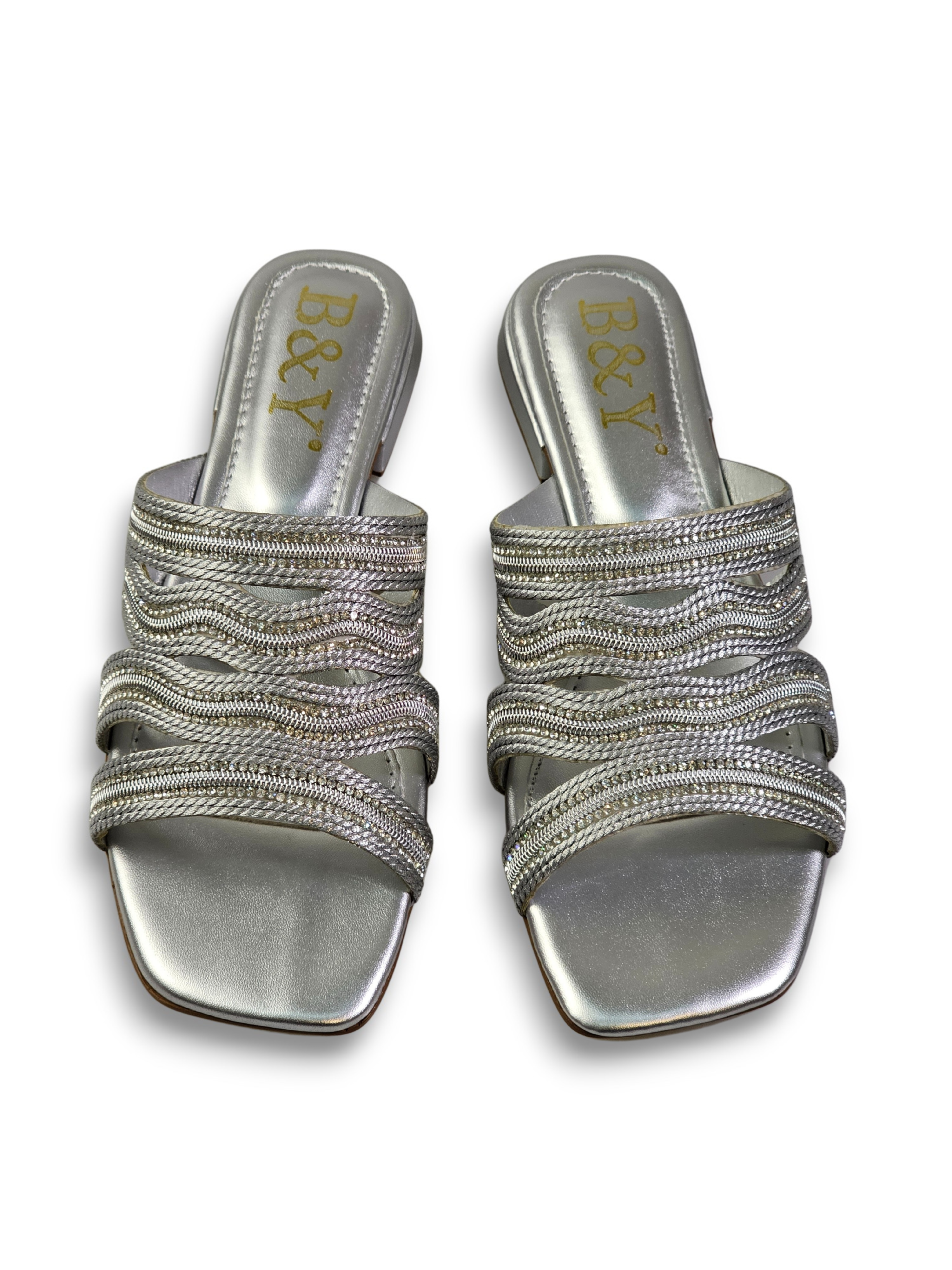 Tamanco 1236 Prata Salto Baixo