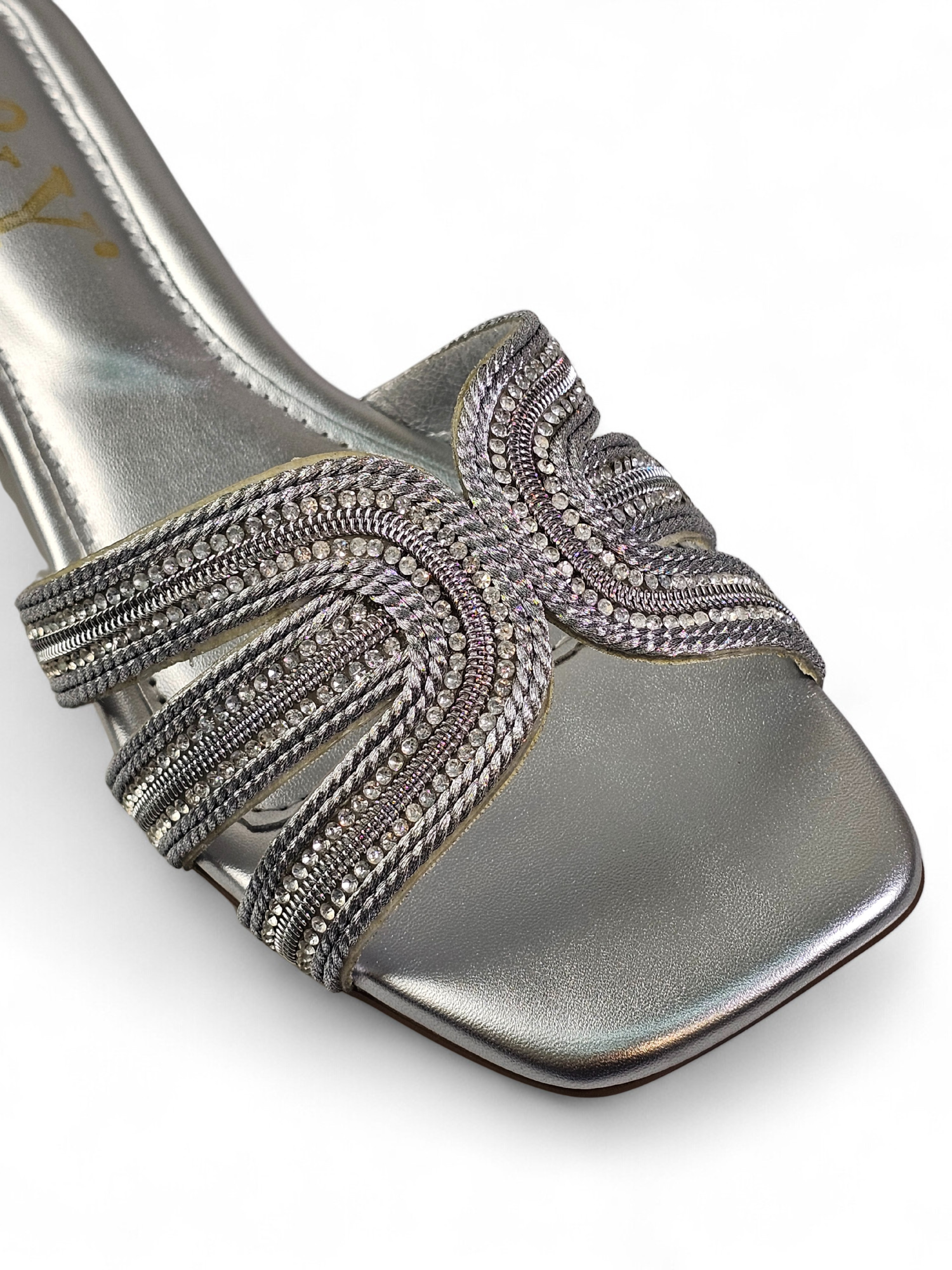 Tamanco 1239 Prata Salto Baixo