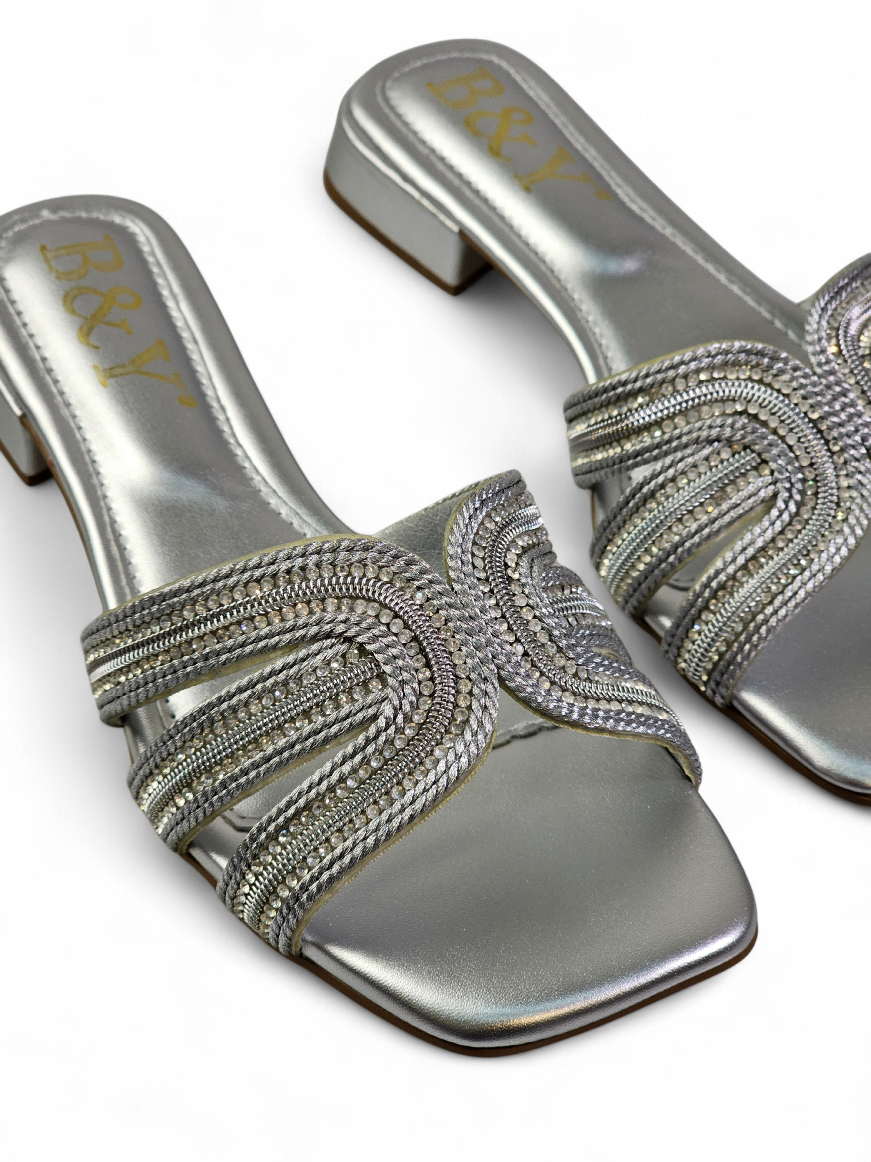 Tamanco 1239 Prata Salto Baixo