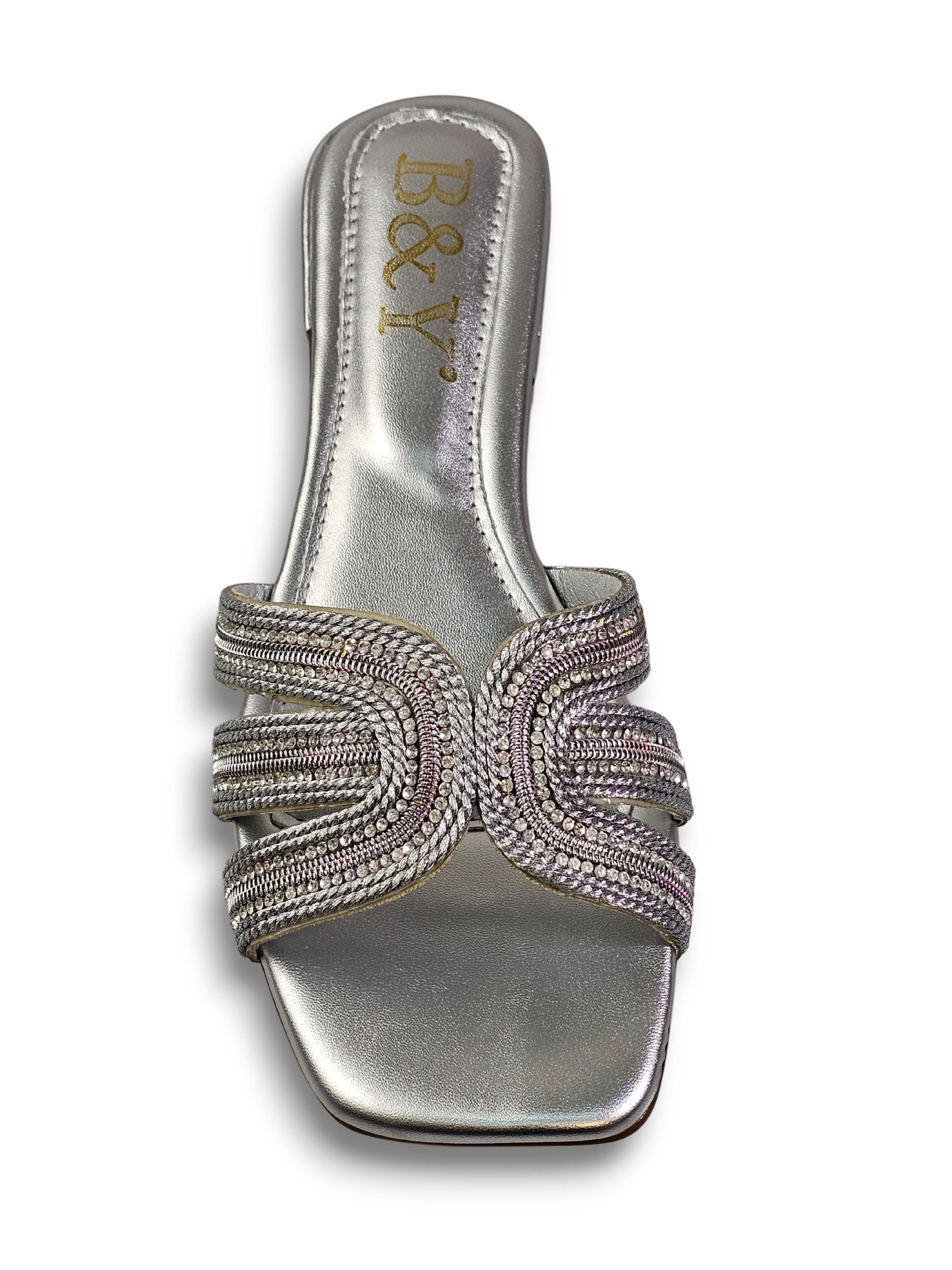 Tamanco 1239 Prata Salto Baixo