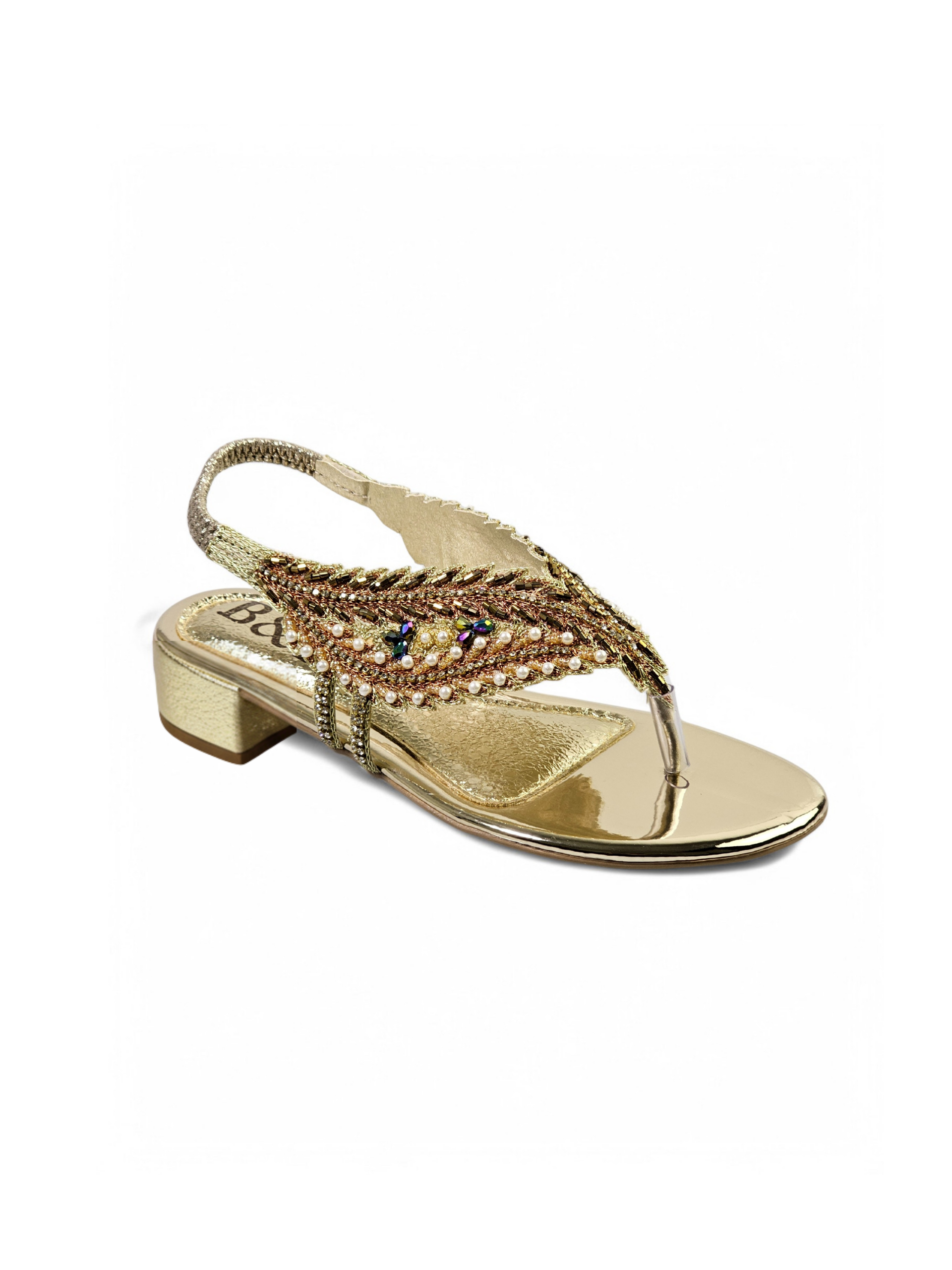 Sandália 9746 Dourado Salto Bloco