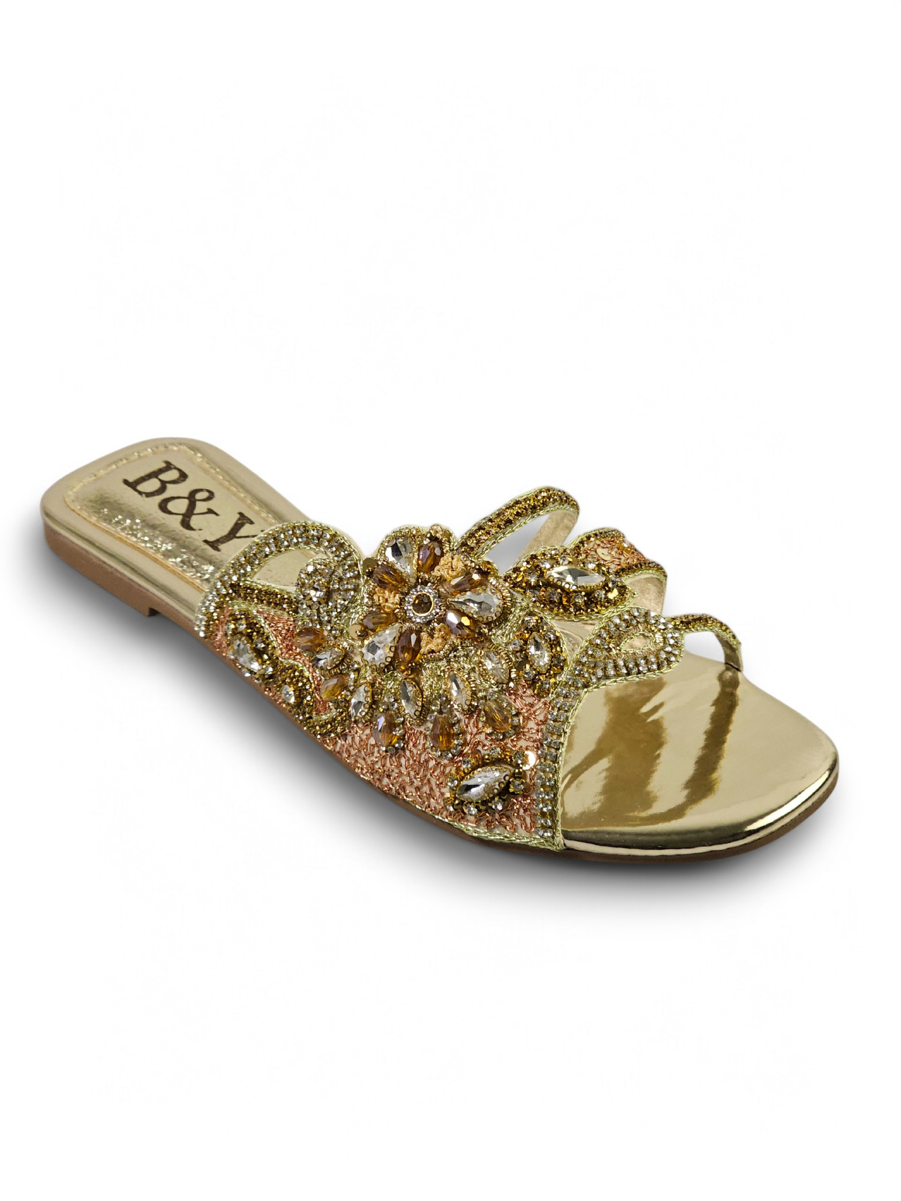 Tamanco 9262 Dourado Sem Salto