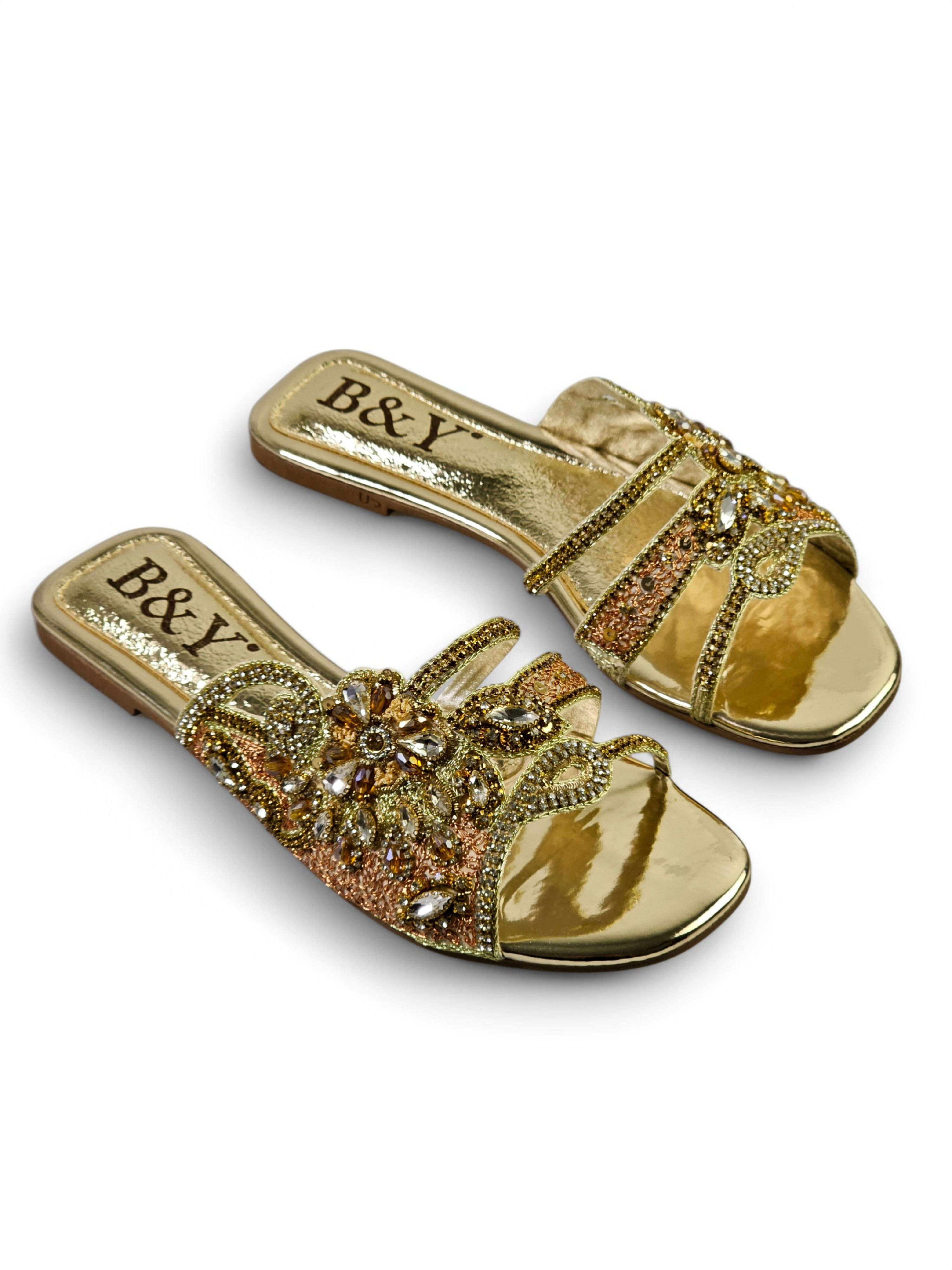 Tamanco 9262 Dourado Sem Salto