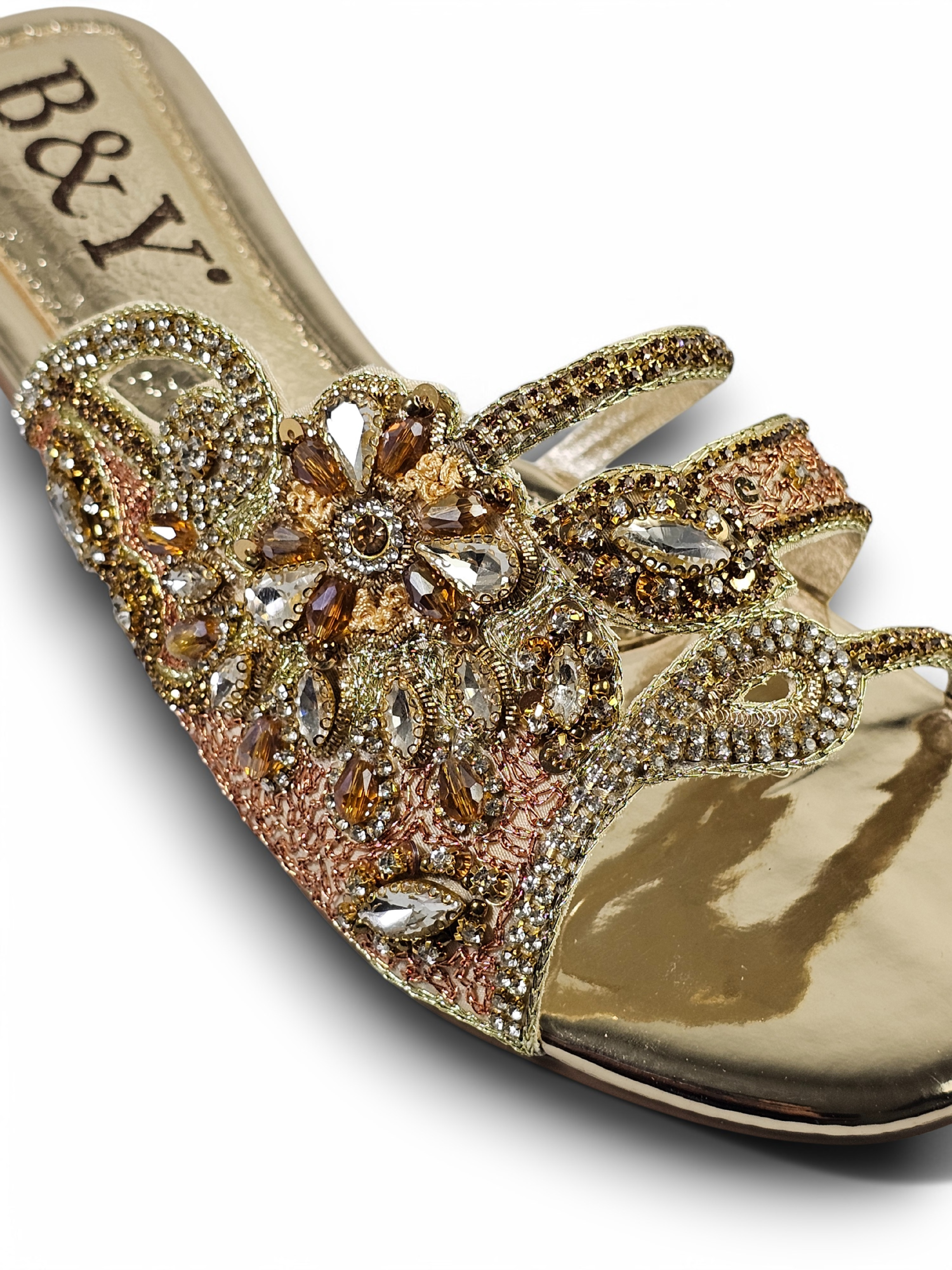 Tamanco 9262 Dourado Sem Salto