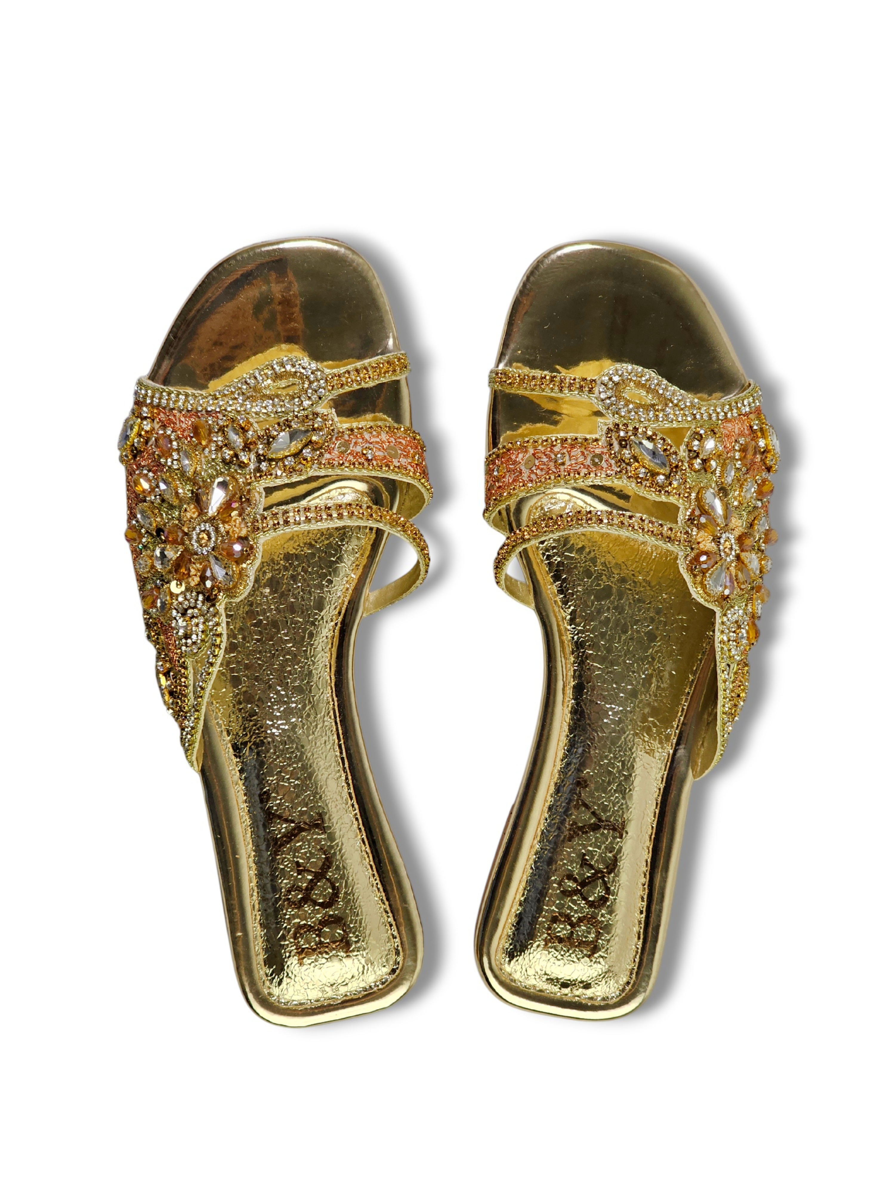 Tamanco 9262 Dourado Sem Salto