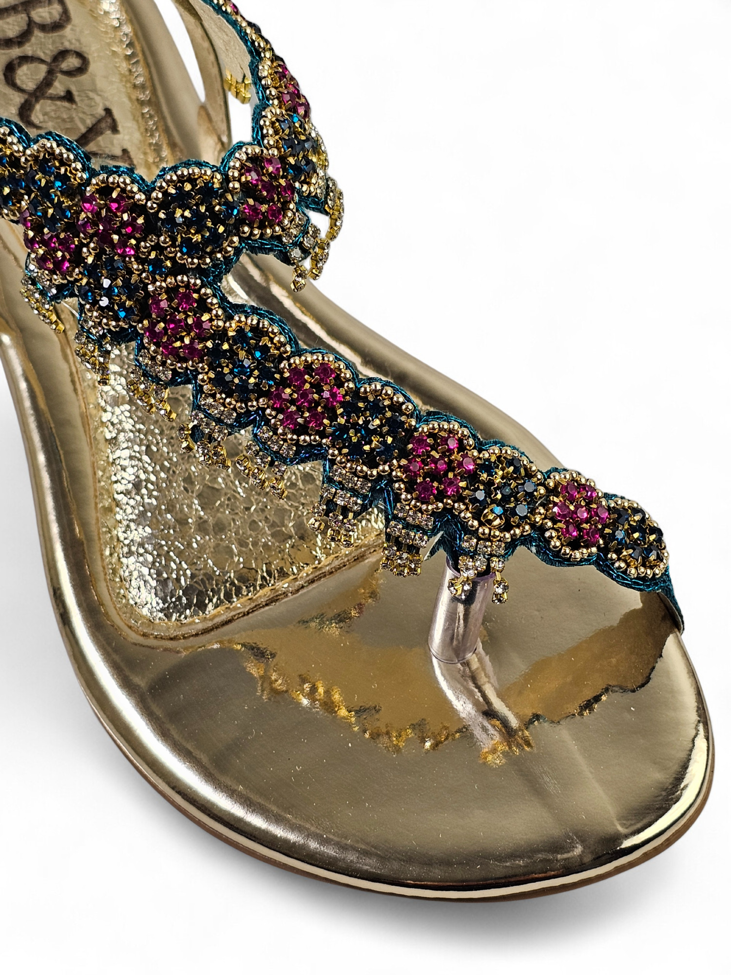 Sandália 9139 Verde Colorido Sem Salto