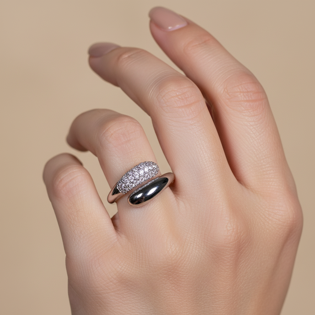 Anel Cristal Zirconia Prata 010