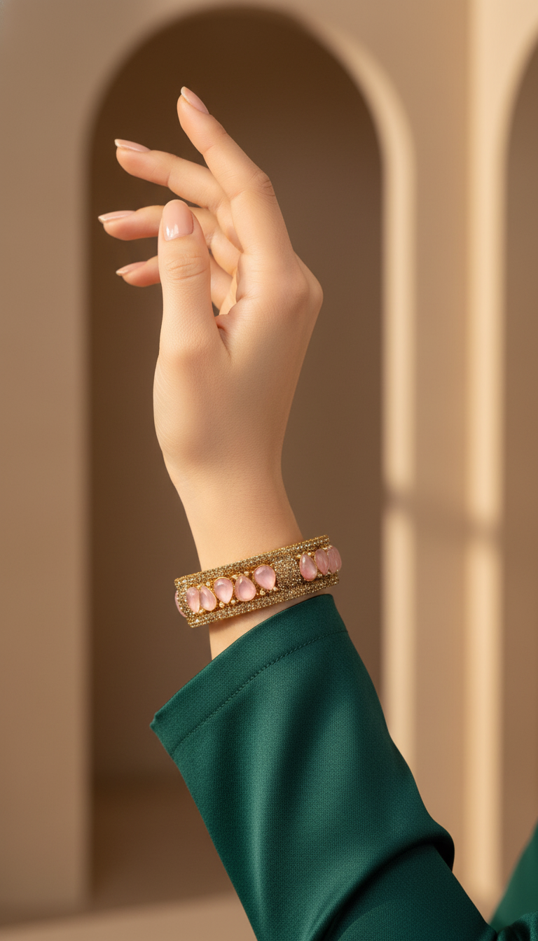 Bracelete Folheado Semi Joia Dourada #1060