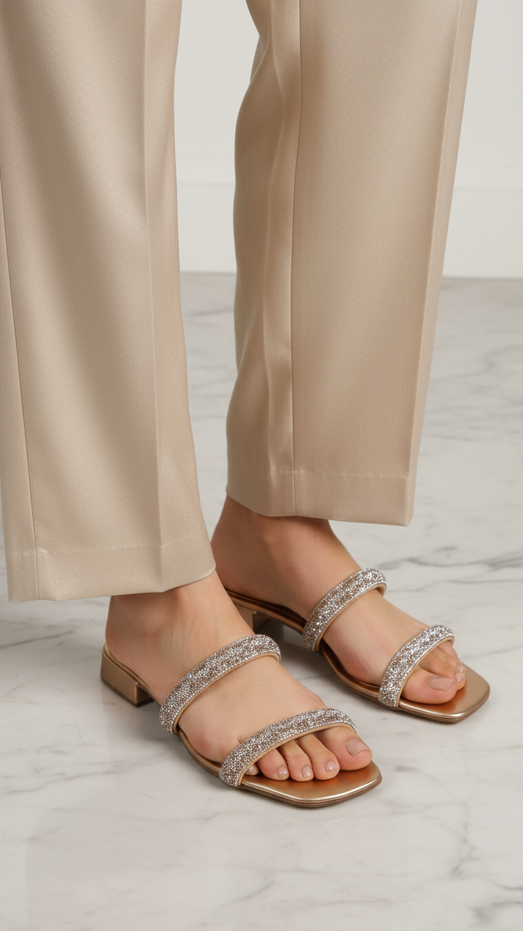 Tamanco 1221 Bronze Salto Baixo