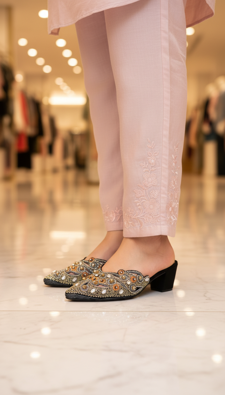 Mule 9697 Preto Toque de Ouro Salto Médio