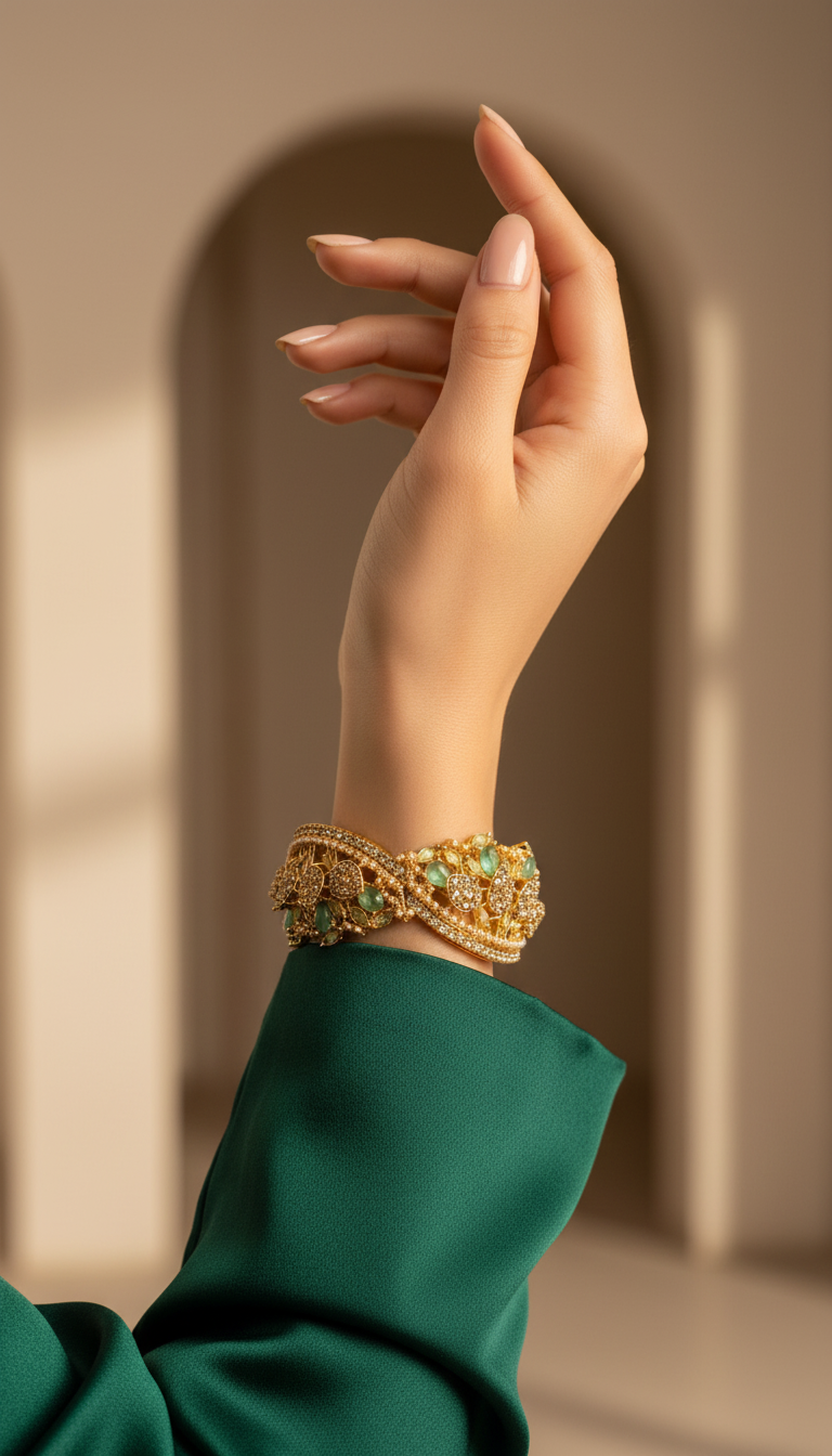 Bracelete Folheado Semi Joia Dourada #1067