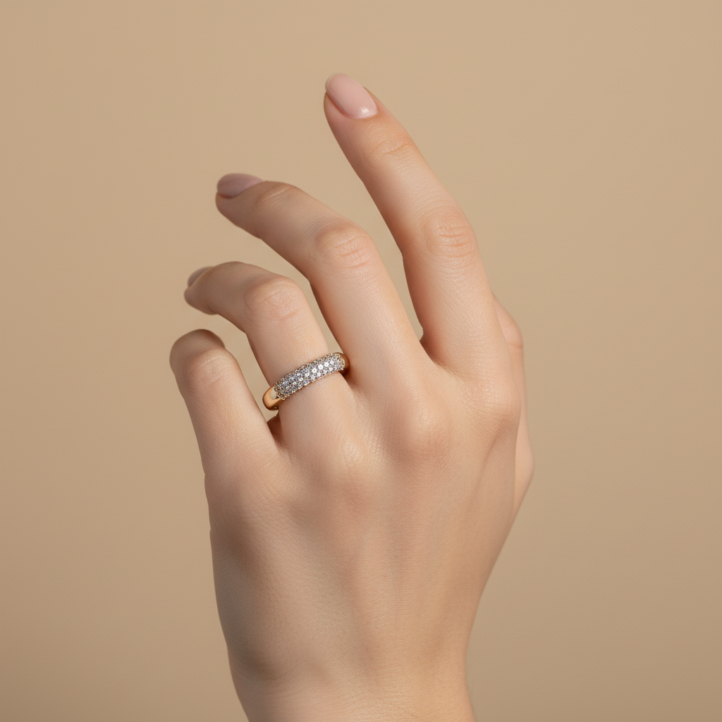 Anel Cristal Zirconia Dourada 010