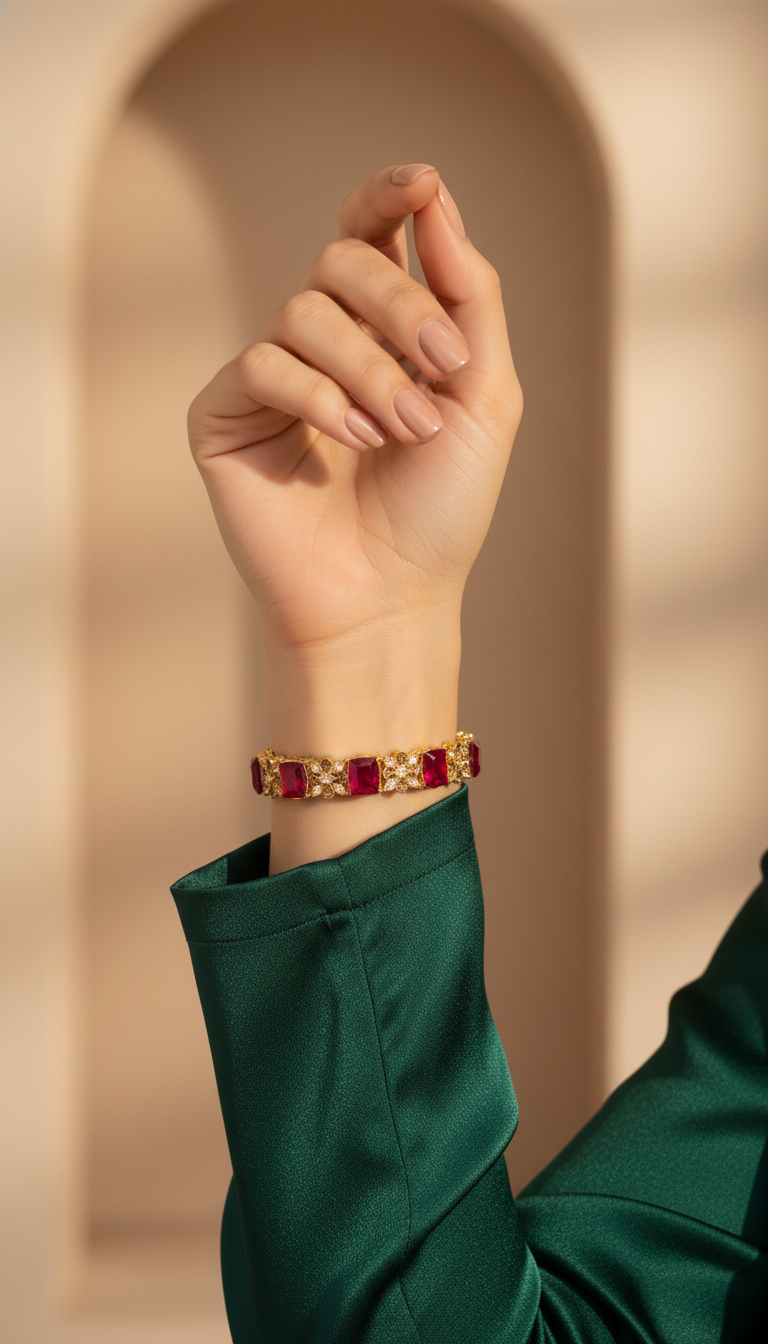 Bracelete Folheado Semi Joia Dourada #1063