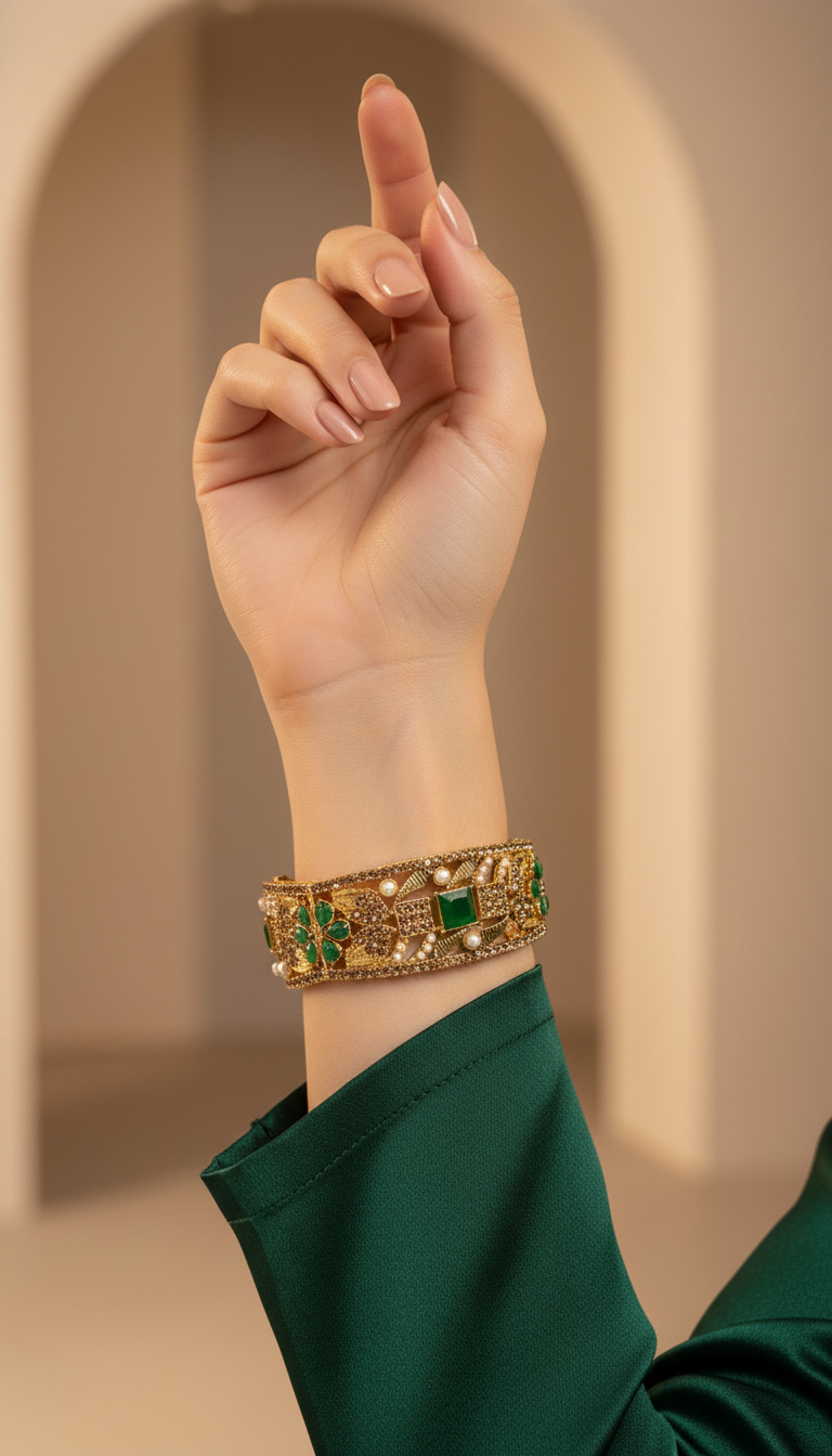 Bracelete Folheado Semi Joia Dourada #1056