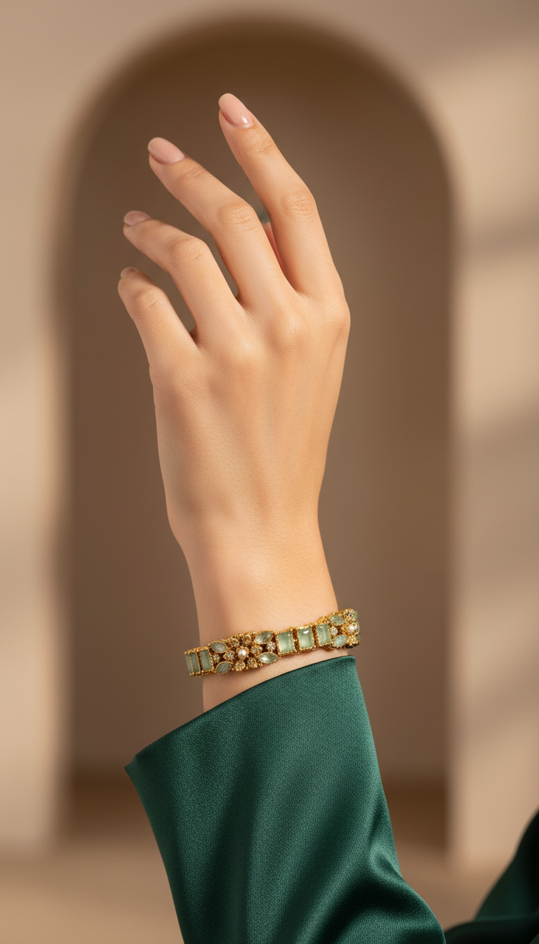 Bracelete Folheado Semi Joia Dourada #1051