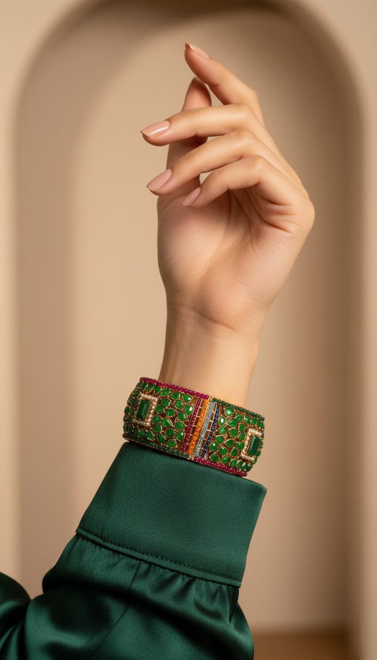 Bracelete Folheado Semi Joia Dourada #1055