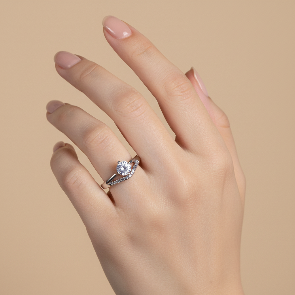 Anel Cristal Zirconia Prata 007