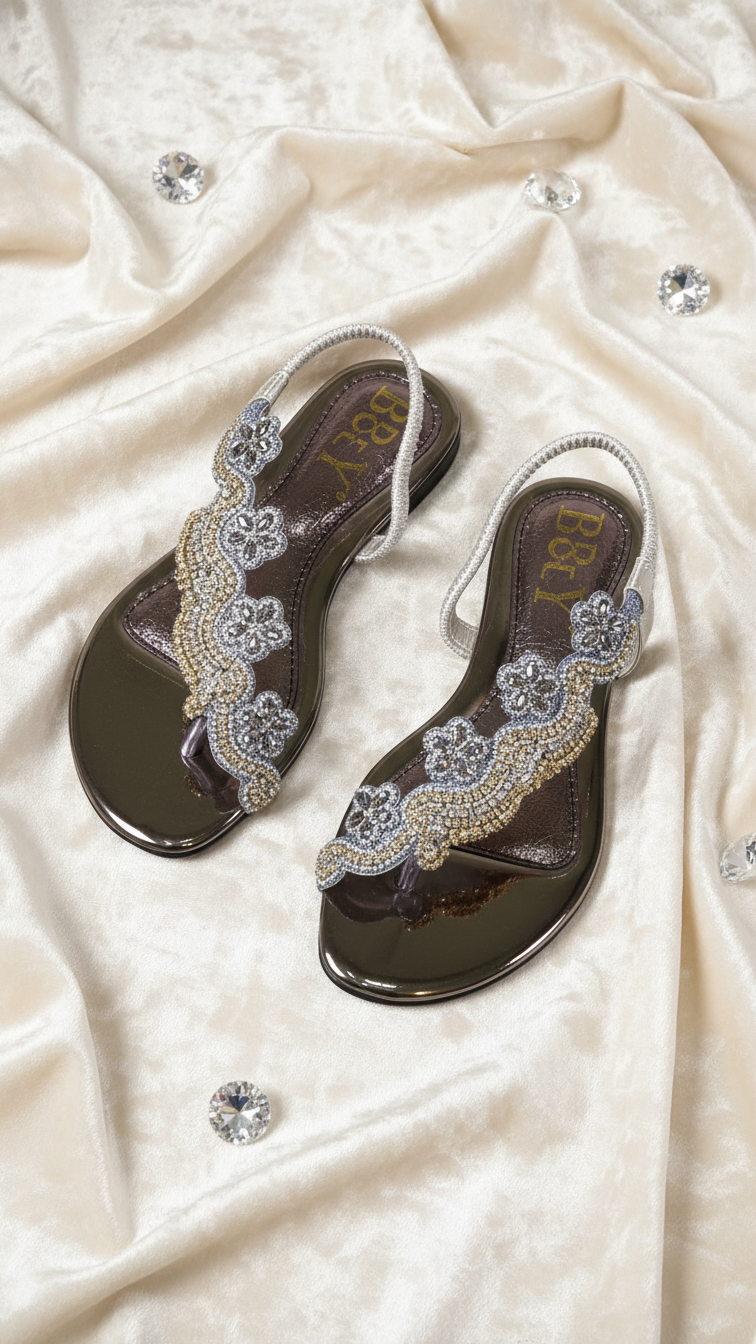 Sandália 9576 Prata Sem Salto