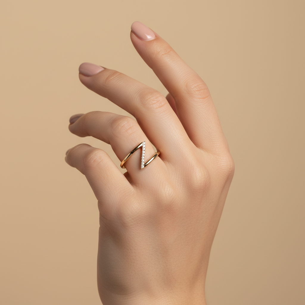 Anel Cristal Zirconia Dourada 008