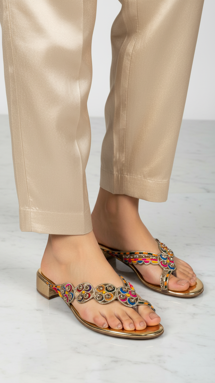 Chinelo 9820 Bronze Salto Bloco