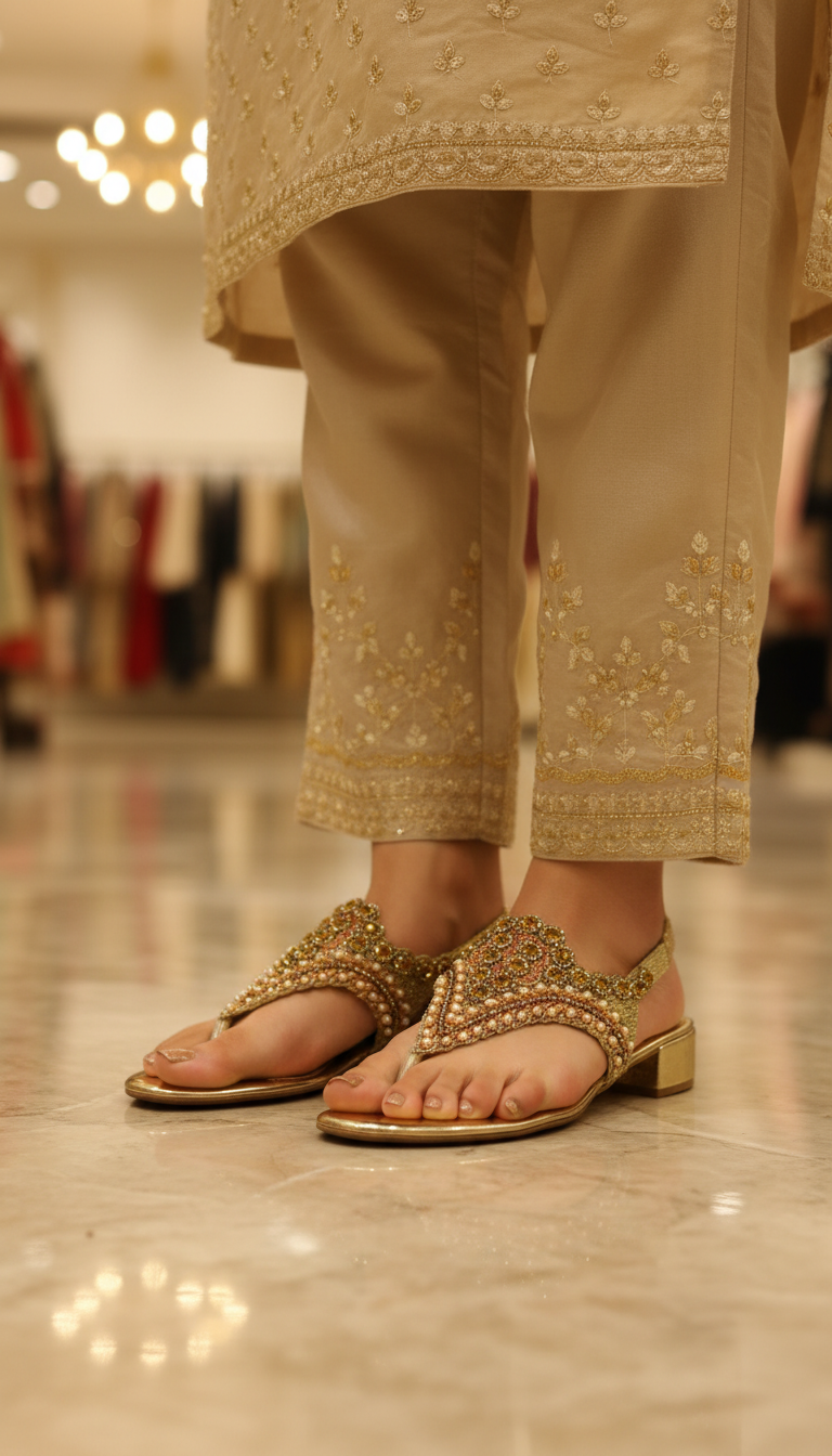 Sandália 9572 Dourado Com Salto Bloco 3cm