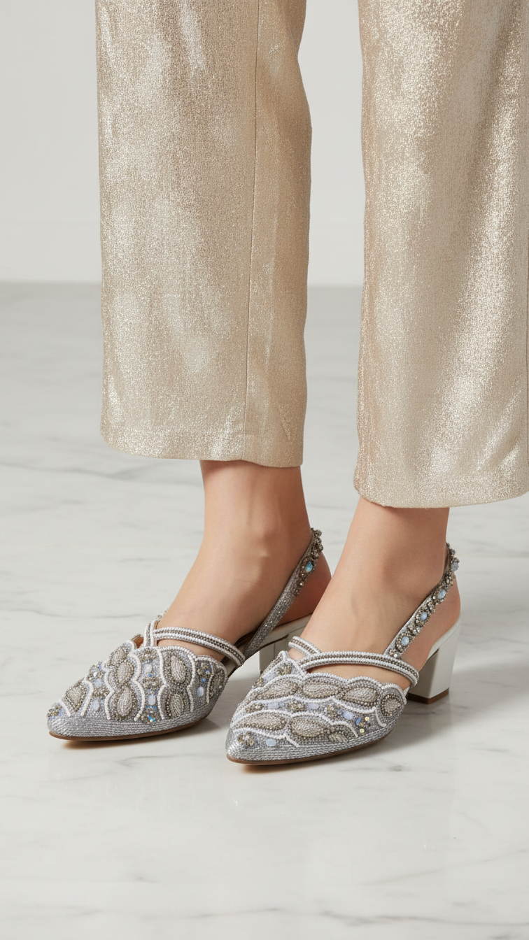 Mule 9839 Branco Salto Médio