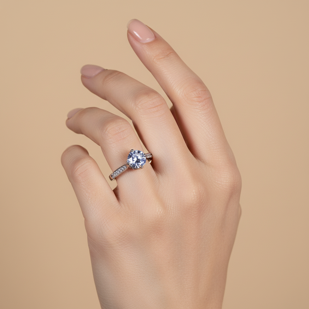 Anel Cristal Zirconia Prata 006