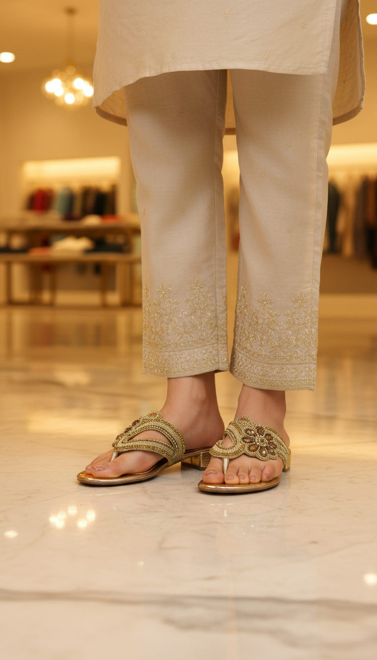 Chinelo 9821 Dourado Salto Bloco