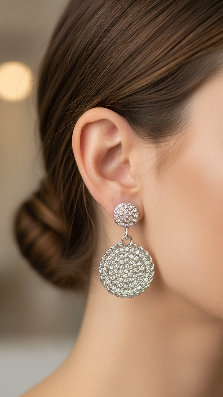 Brinco Cristal Zirconia Prata 067