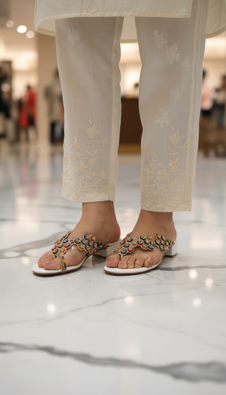 Chinelo 9817 Branco Salto Bloco 3 cm