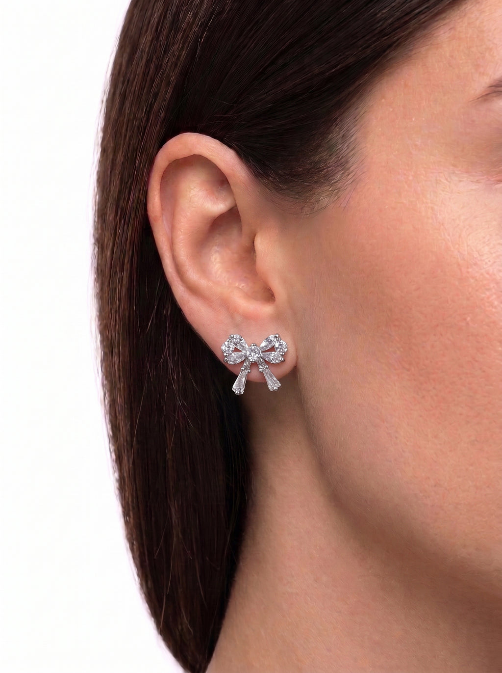 Brinco Cristal Zirconia Prata #2053