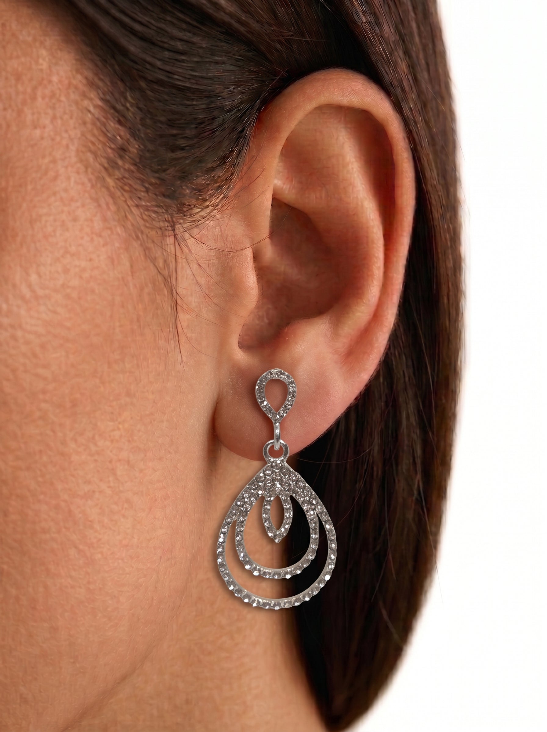 Brinco Cristal Zirconia Prata #2025