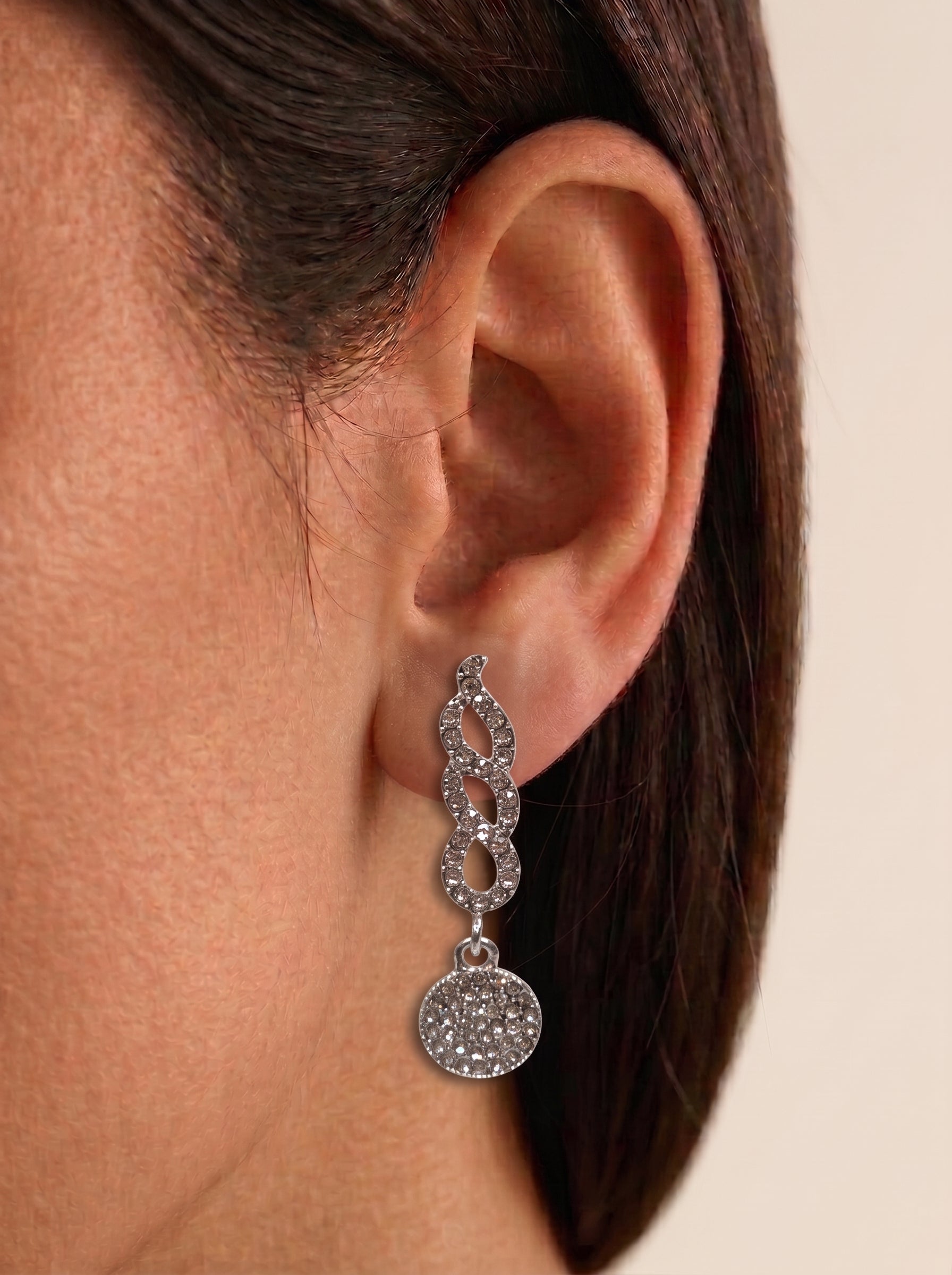 Brinco Cristal Zirconia Prata #2024