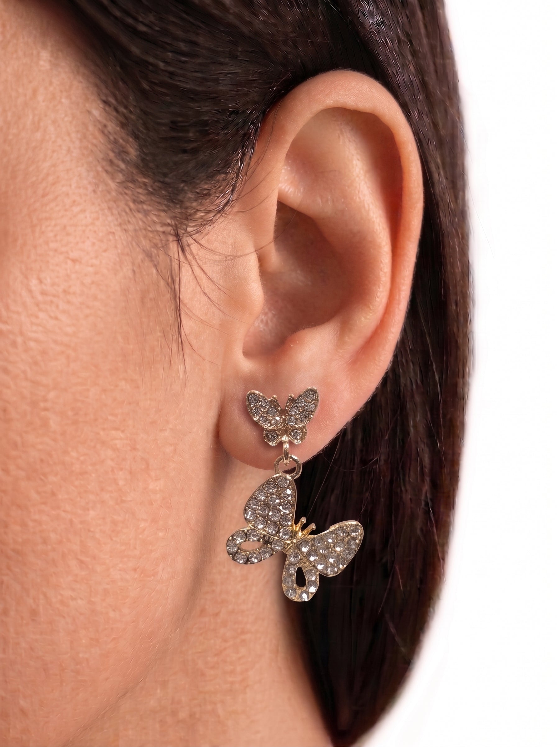 Brinco Cristal Zirconia Dourada #2018