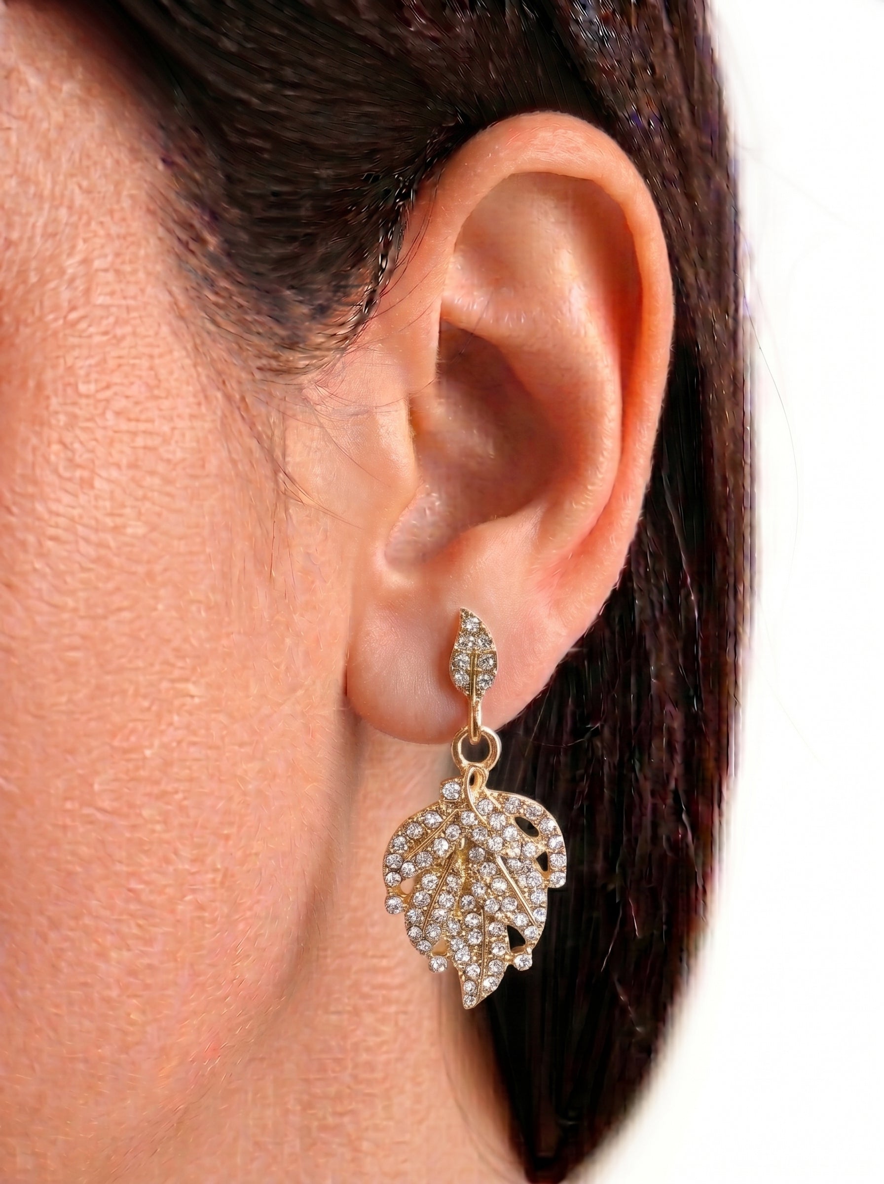 Brinco Cristal Zirconia Dourada #2015