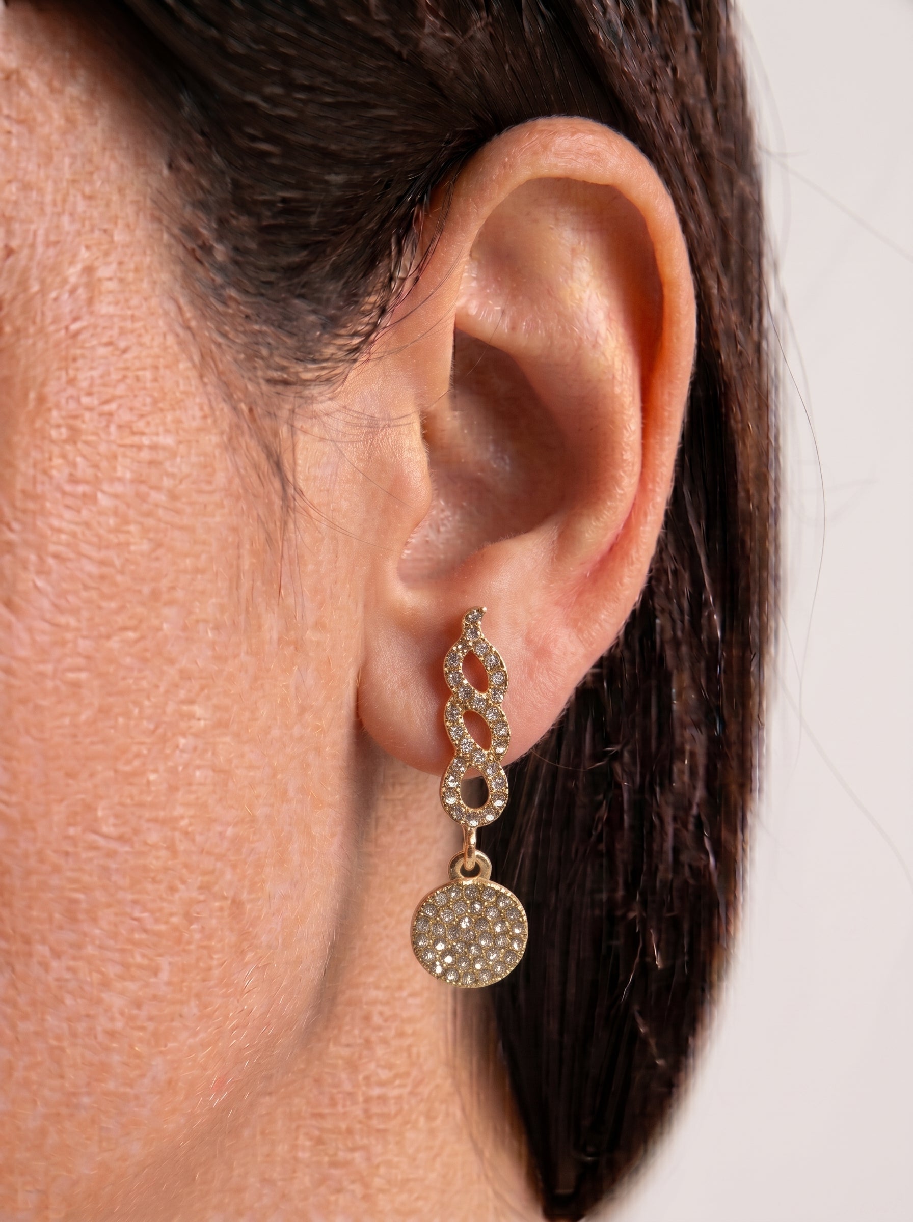 Brinco Cristal Zirconia Dourada 2009