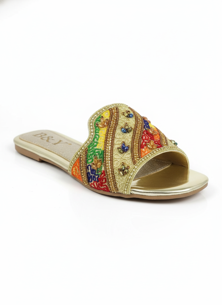 Tamanco 9441 Dourado Sem Salto